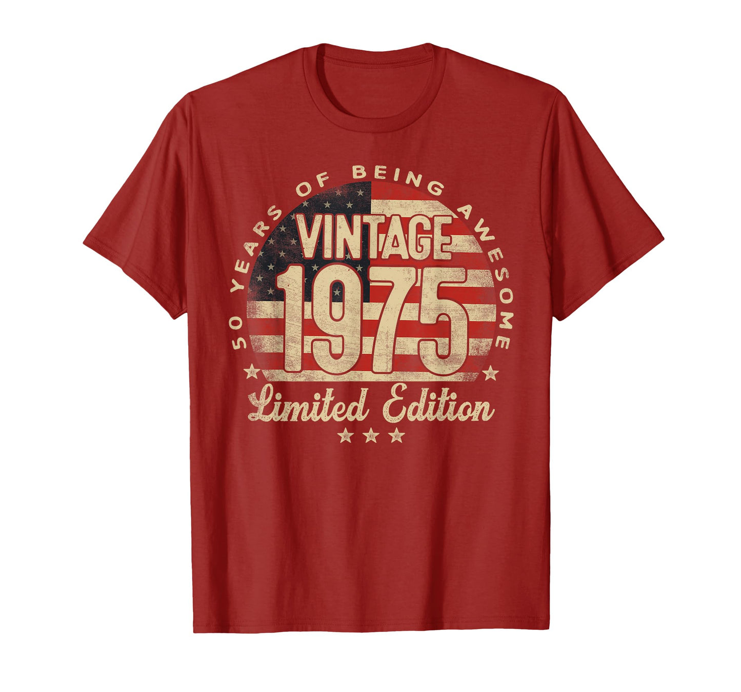 Vintage 1975 Limited Edition 50-Year-Old Gifts USA Flag T-Shirt
