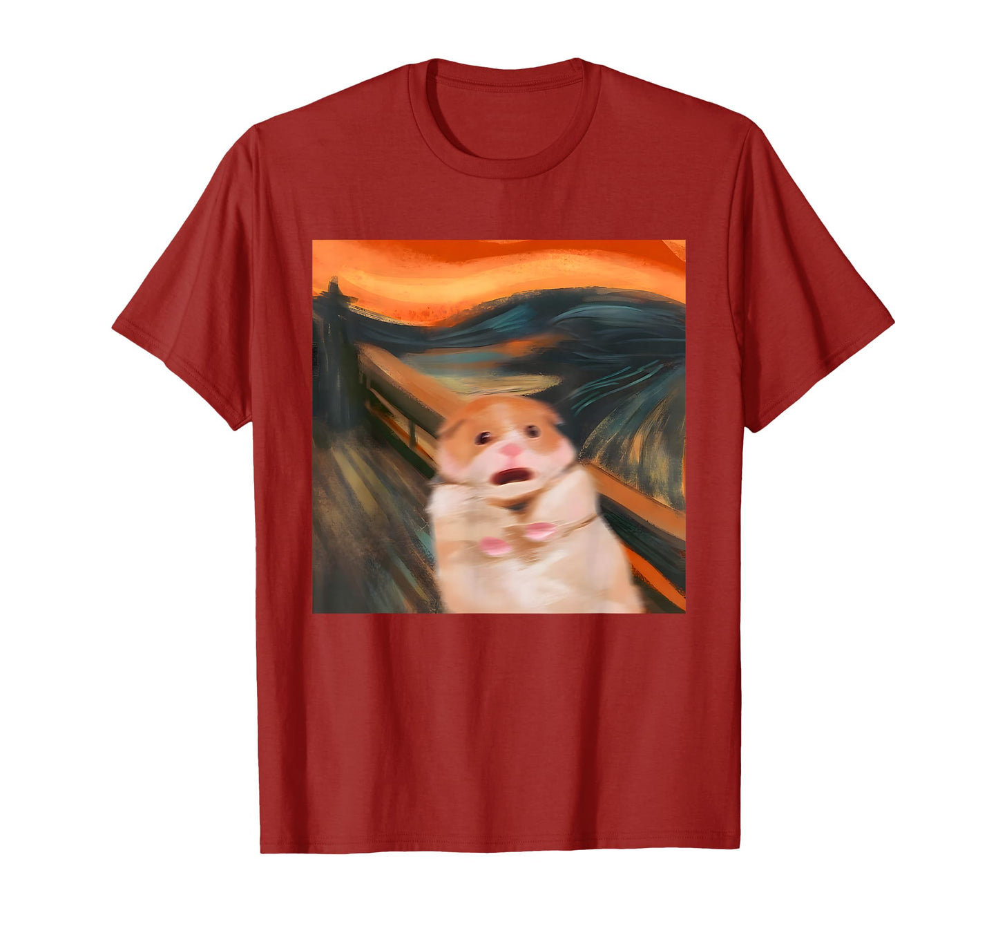 Funny Scared Hamster Meme Scream Graphic Tees for Women Men T-Shirt