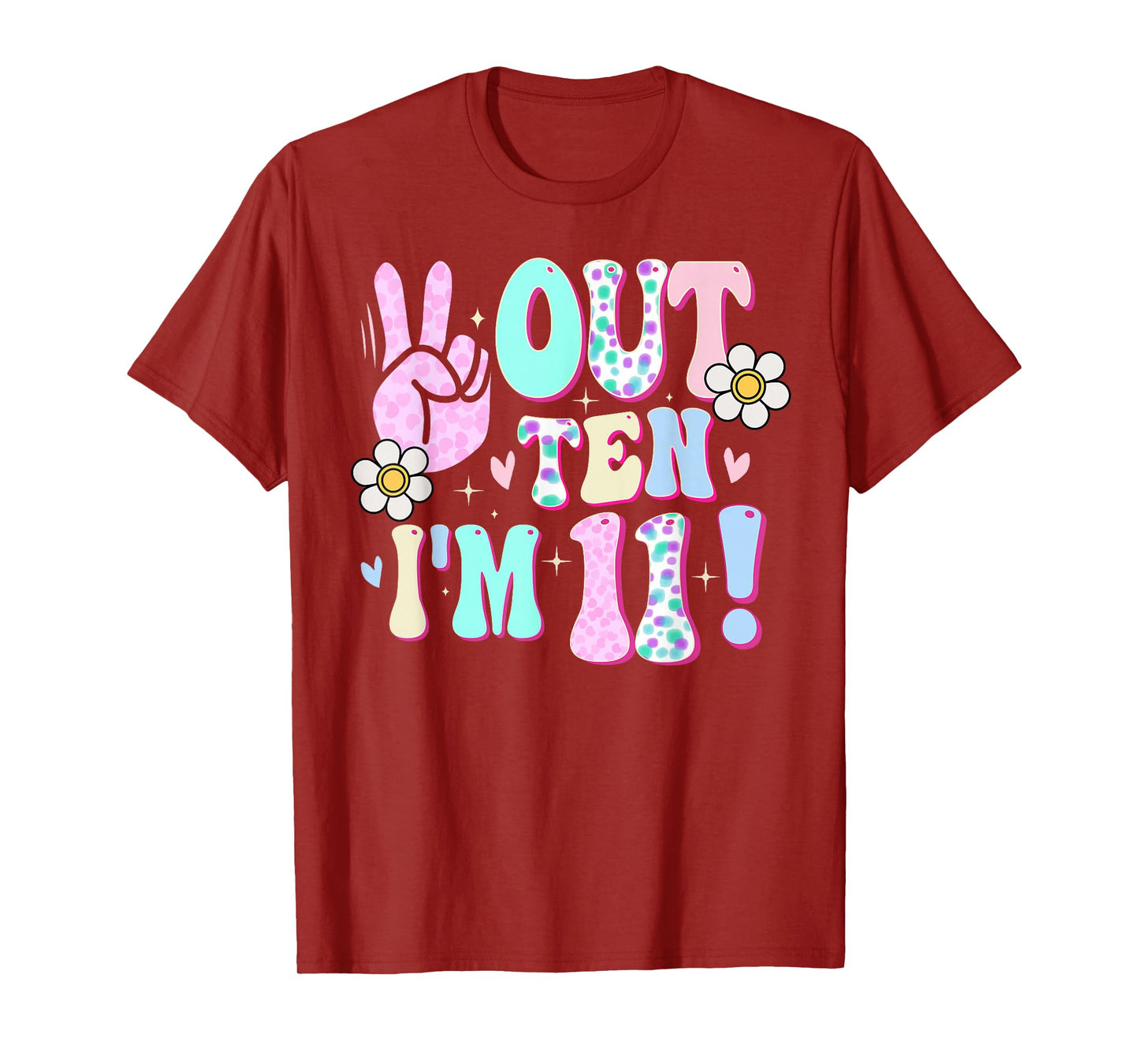 Peace Out Ten I'm 11 Eleven Year Old Girl 11th Birthday T-Shirt