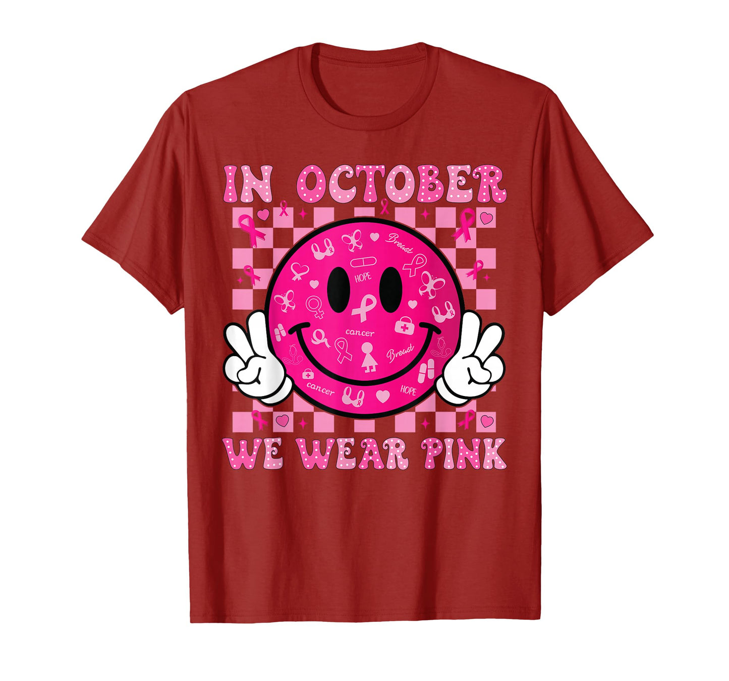 In October We Wear Pink Breast Cancer Awareness Halloween T-Shirt