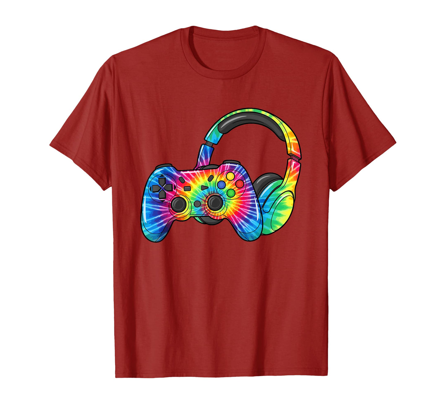 Tie Dye Gaming Headset Controller Video Games Gamer T-Shirt