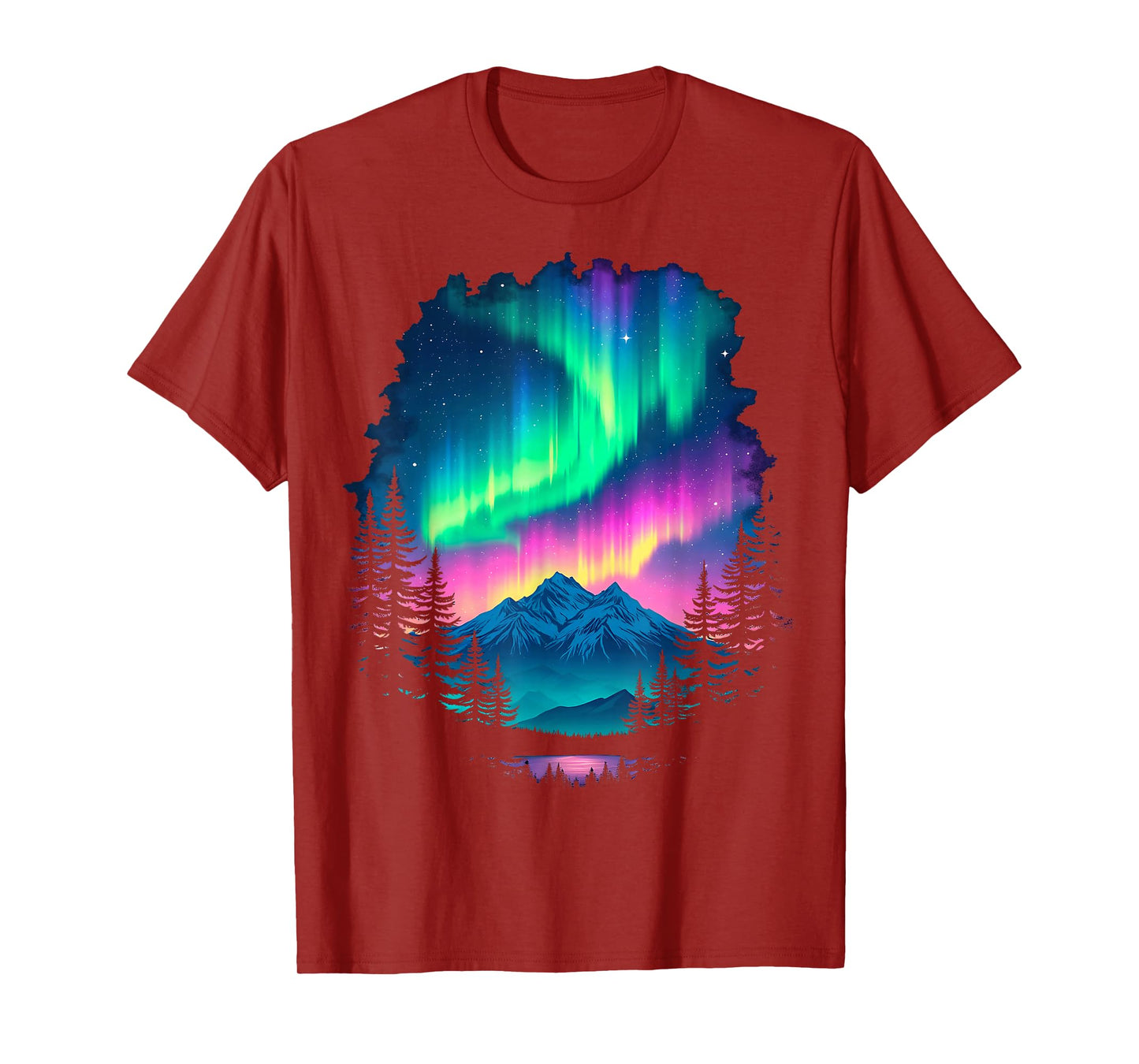 Aurora Borealis Scenic Landscape T-Shirt
