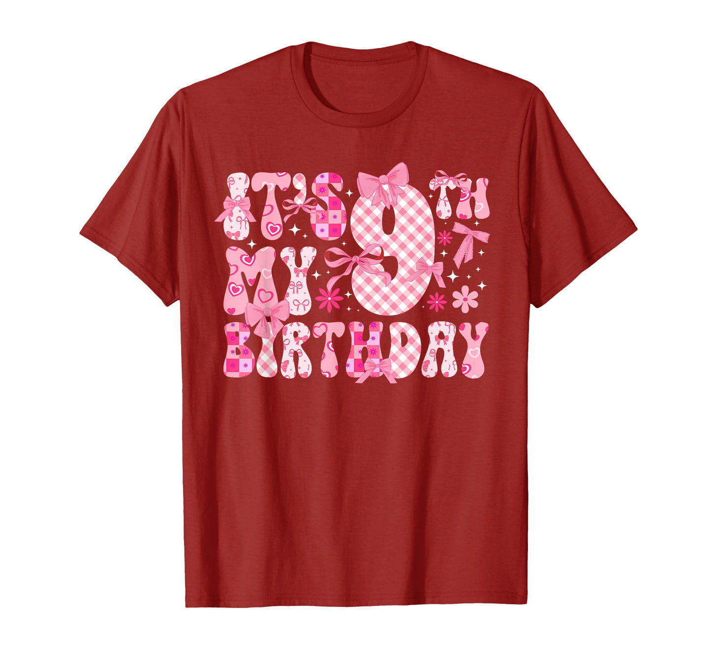 9th Coquette Themed Birthday Nine Year Old Girl Coquette Bow T-Shirt