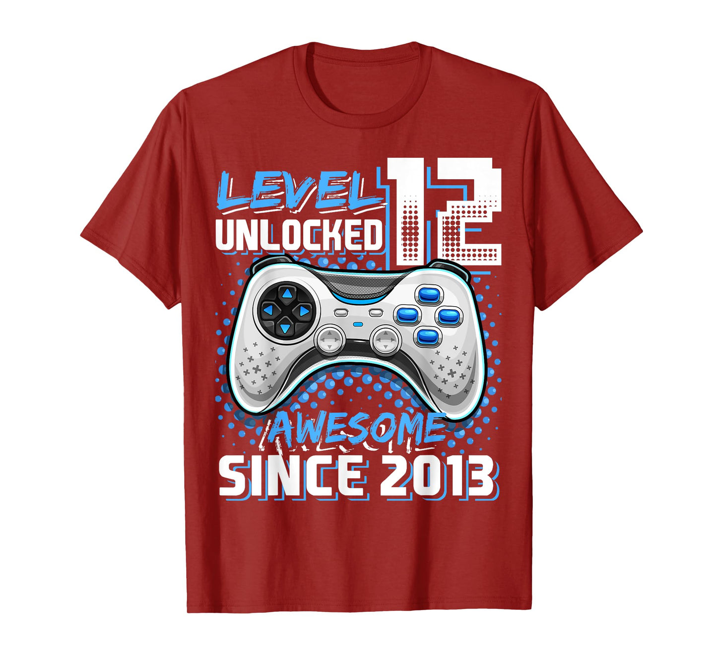 12th Birthday Boy Level 12 Gamer 12 Year Video Game Party T-Shirt