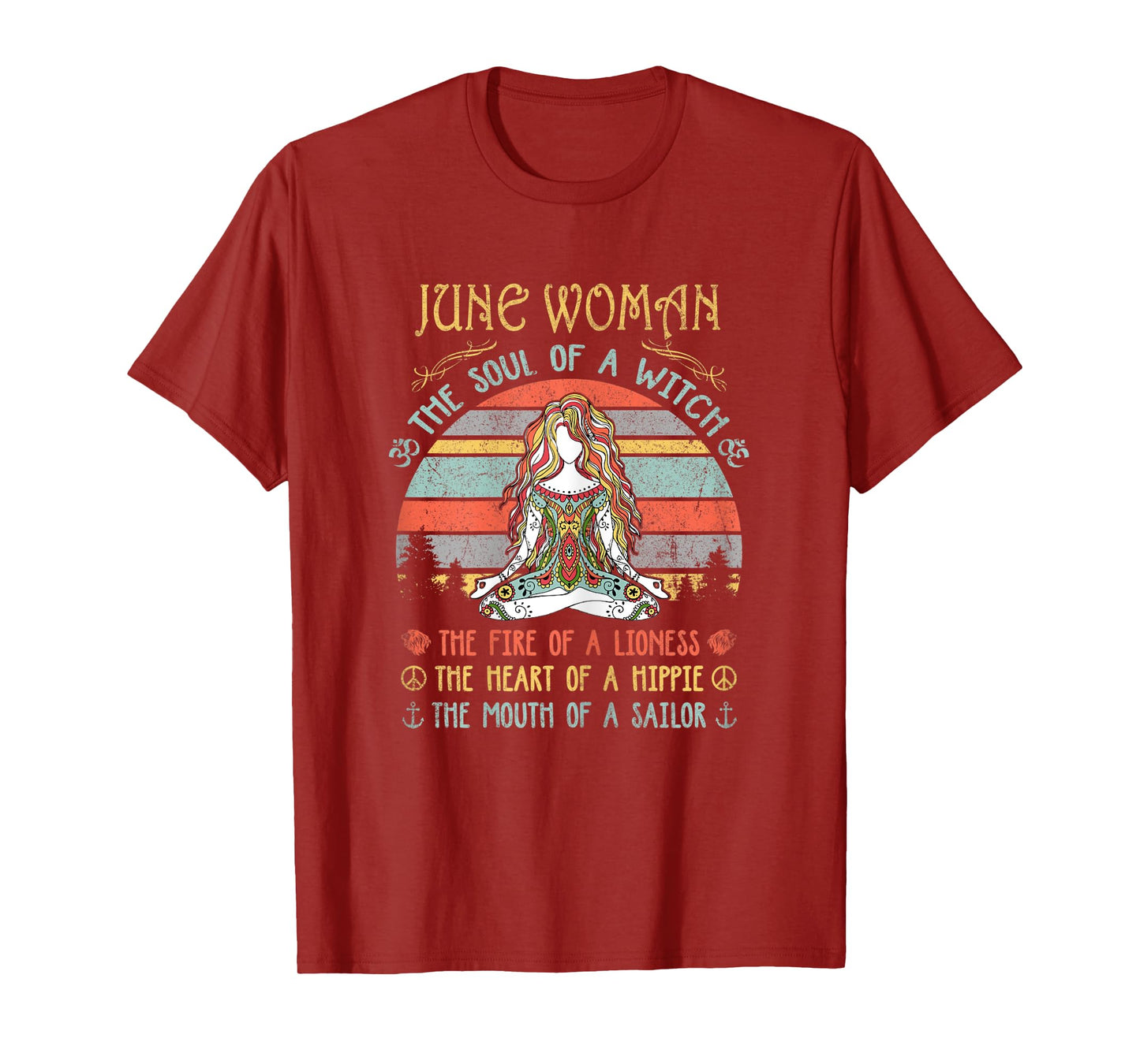 Womens June Woman The Soul Of A Witch Vintage Birthday T-Shirt