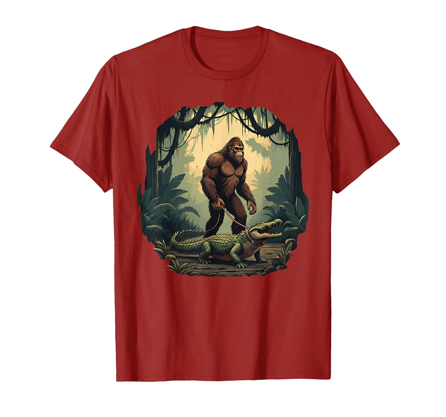 Funny Bigfoot Alligator Walking Pet Sasquatch Crocodile Love T-Shirt