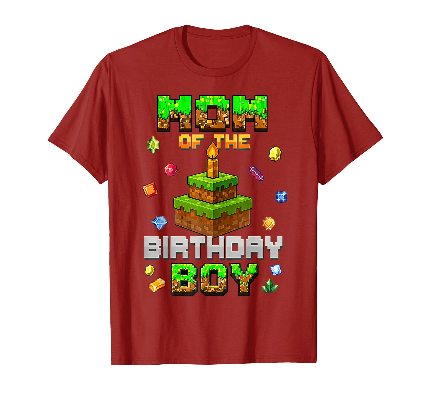 Mom Of The Birthday Boy Family Matching Video Game Pixel T-Shirt