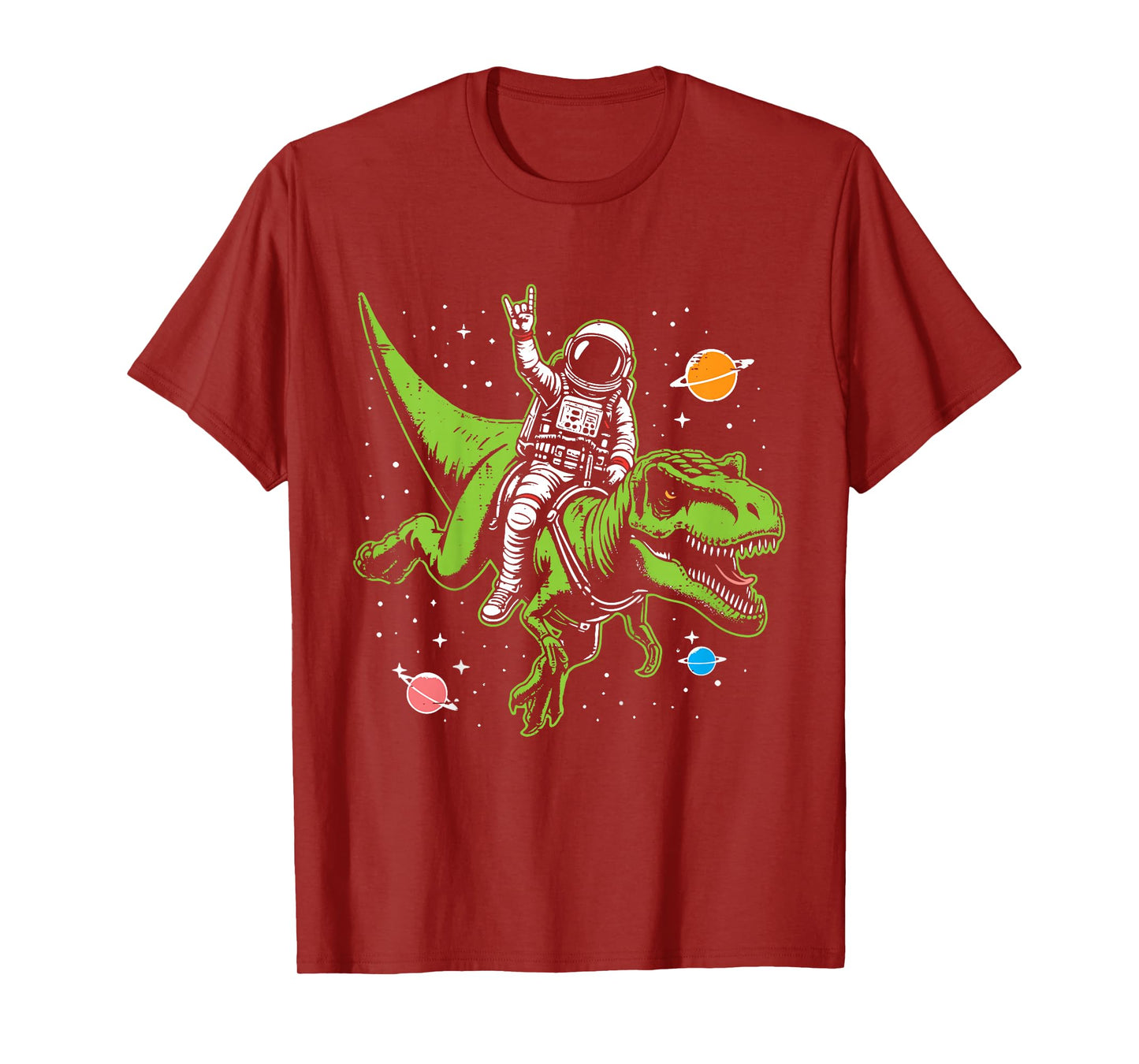 Kids Astronaut On Dino Trex Rock Space Rocker Boys Kids Toddler T-Shirt