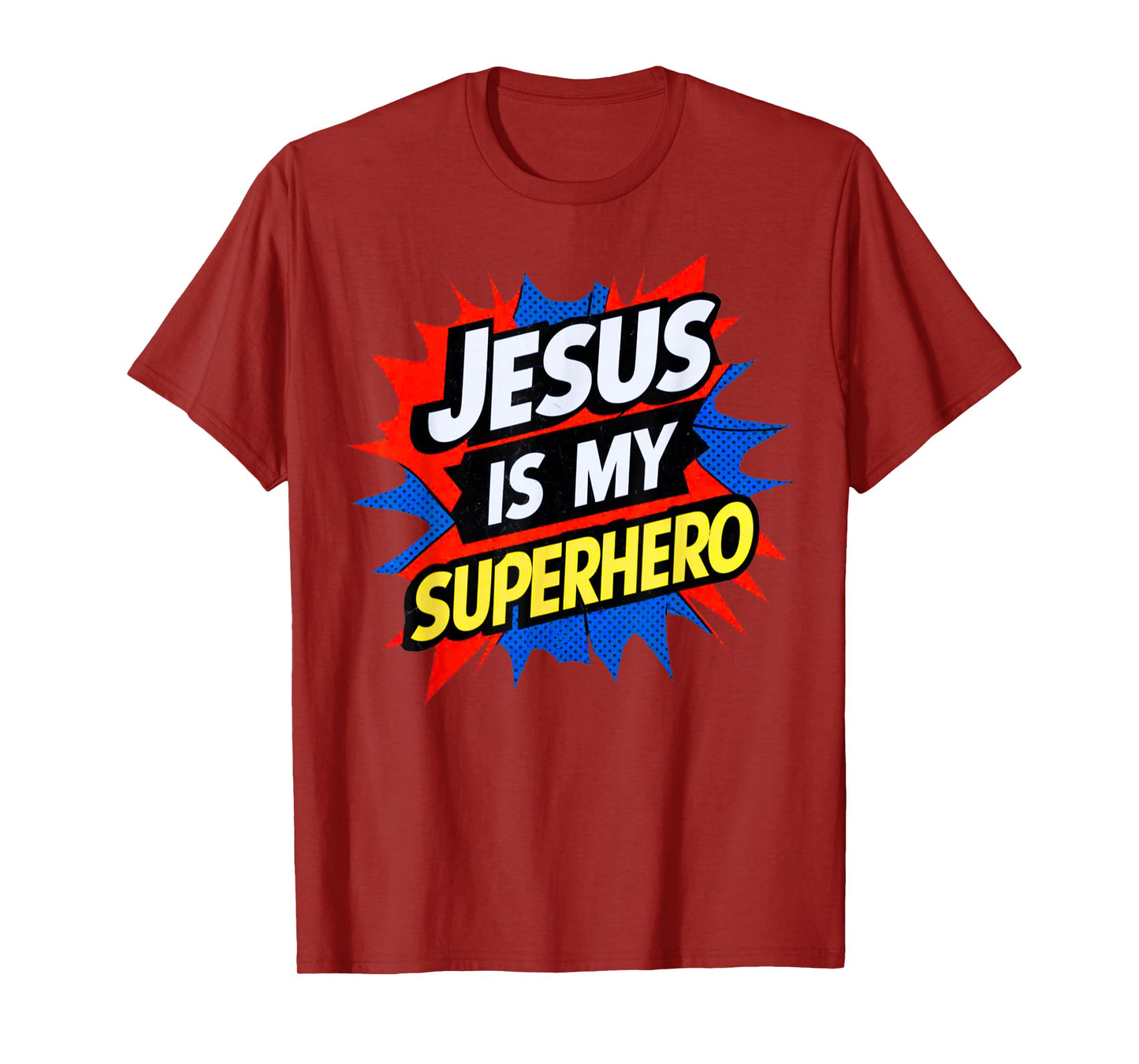 Jesus Is My Superhero Christian God Religious Comic Kids Boy T-Shirt