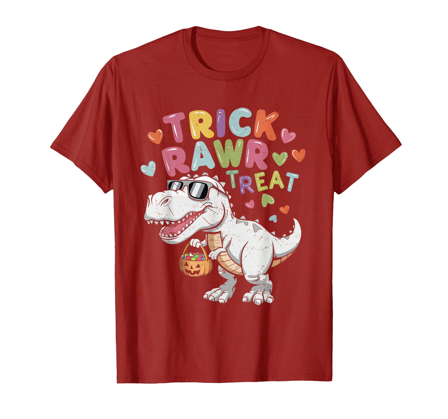 Trick Rawr Treat Ghost Dino Trex Toddler Boys Halloween Kids T-Shirt