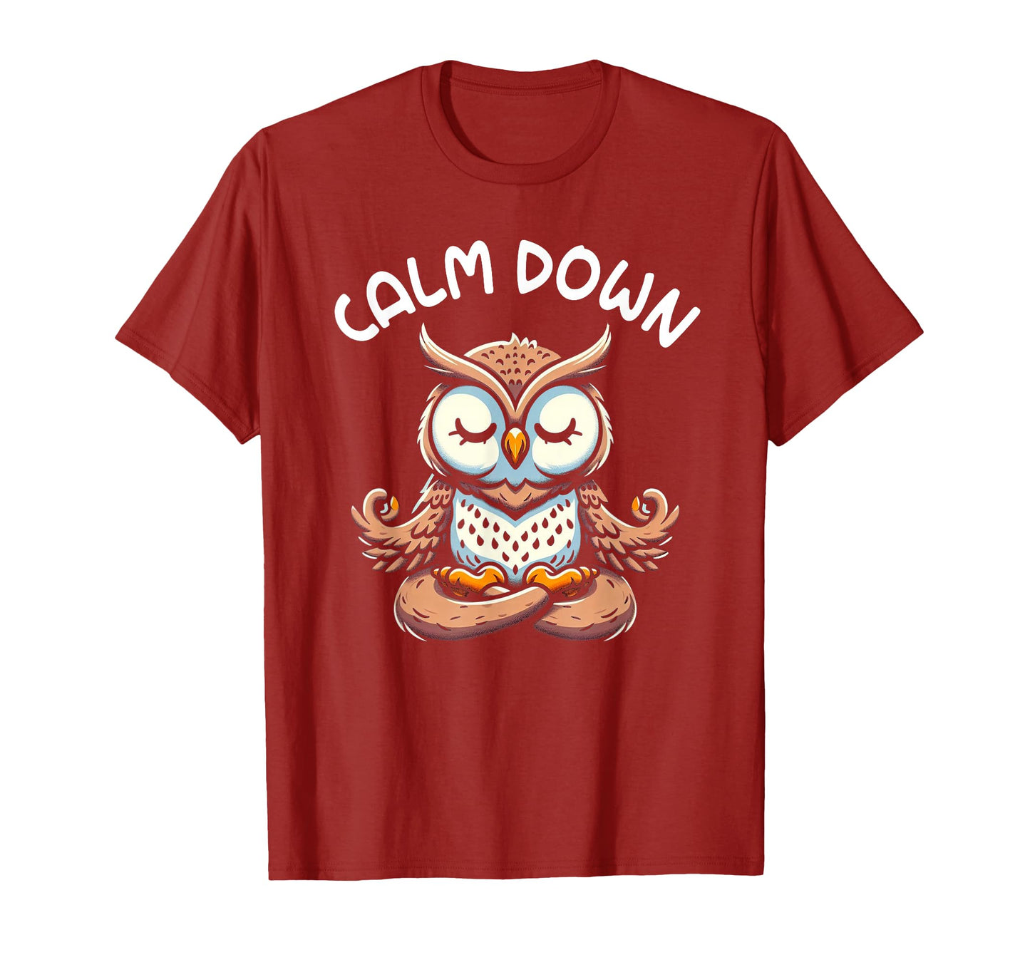 Owl Calm Down Yoga Meditation T-Shirt