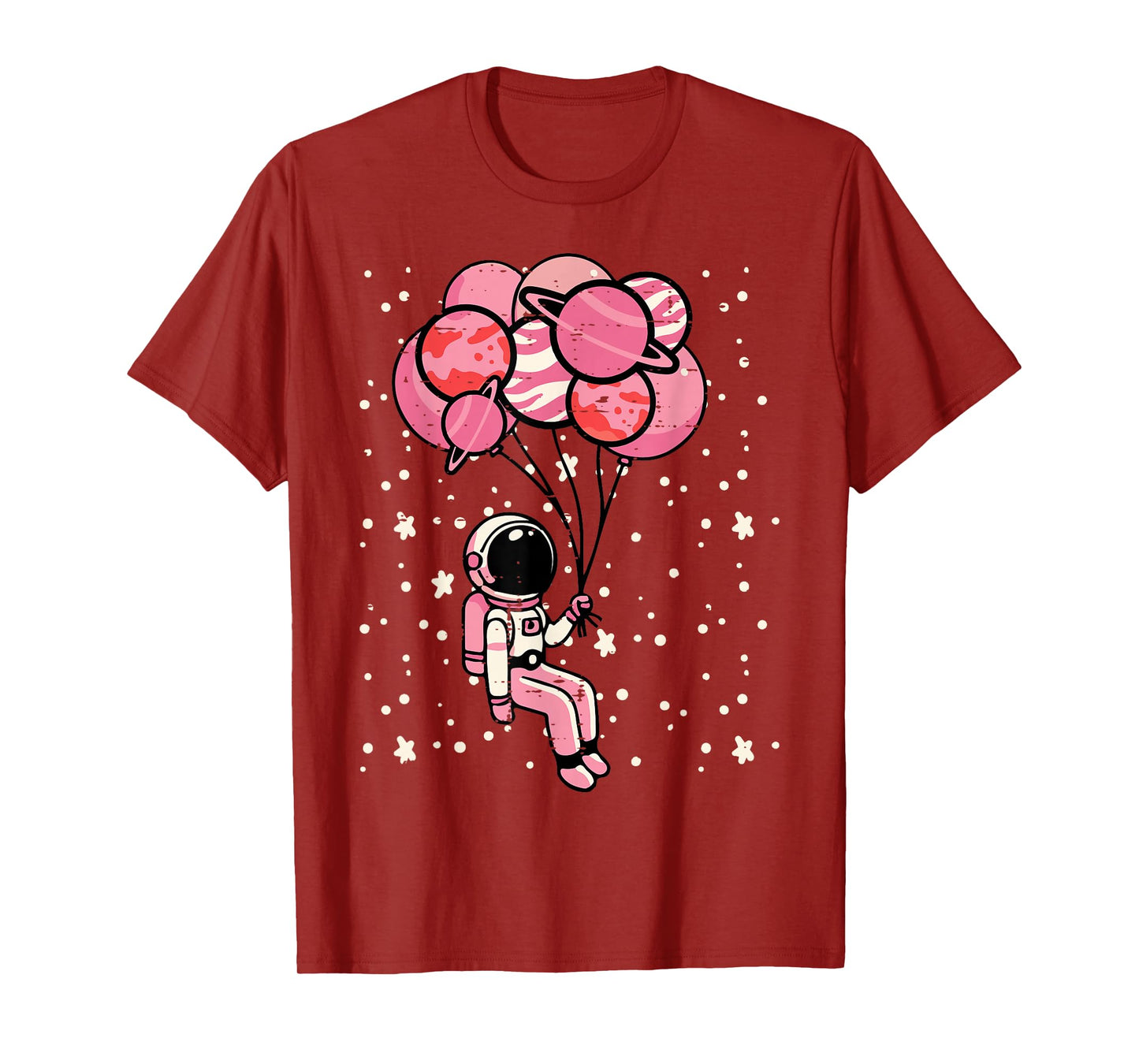 Astronaut Balloon Planets Space Galaxy Girls Kids Toddler T-Shirt