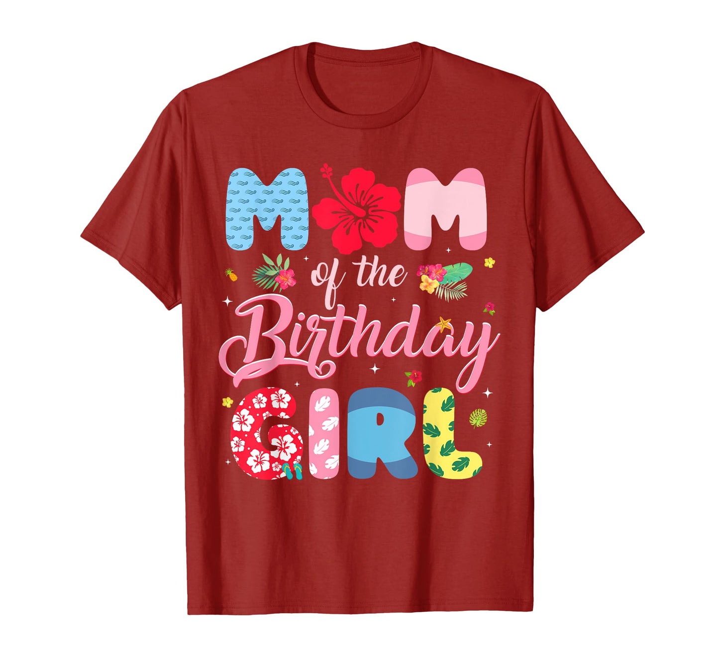 Mom Of the Birthday Girl Family Summer Beach Birthday Party T-Shirt