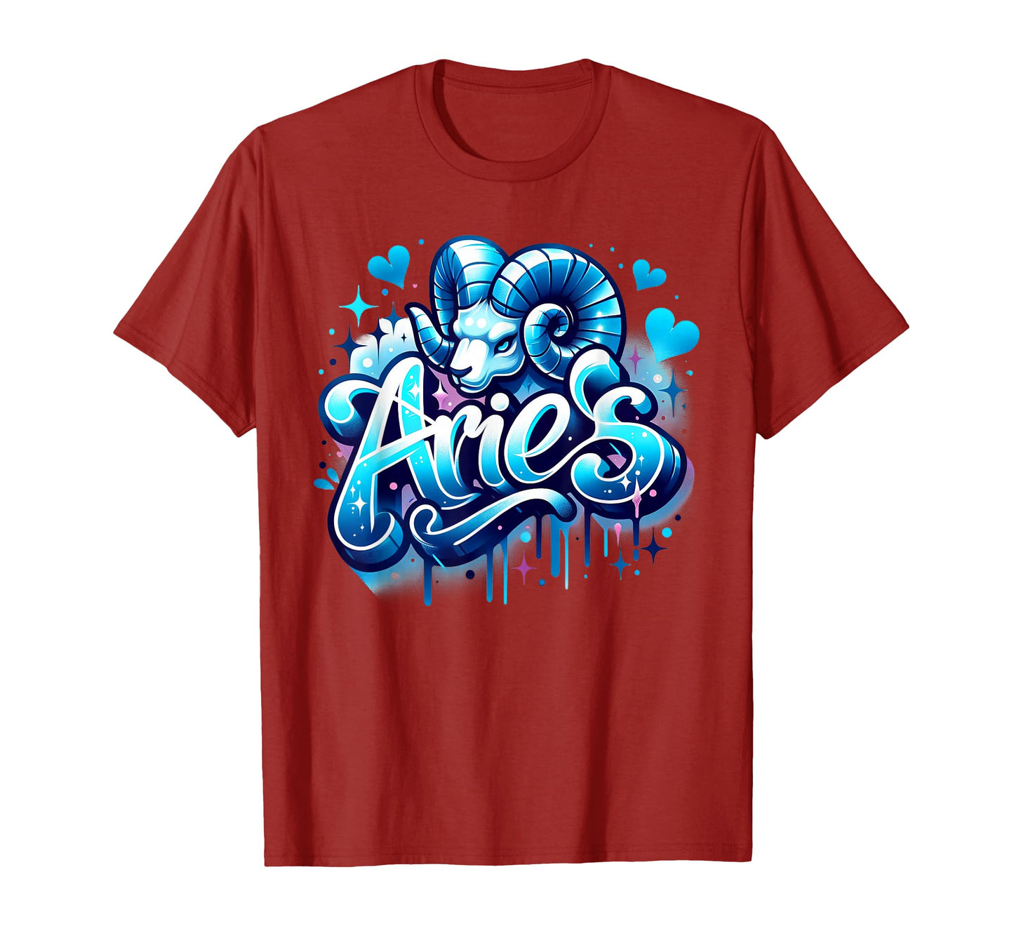 Blue Aries Zodiac Star Sign T-Shirt