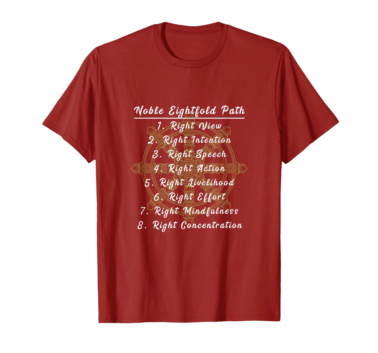 Buddha Dharma Wheel Noble Eightfold Path Buddhism T-Shirt
