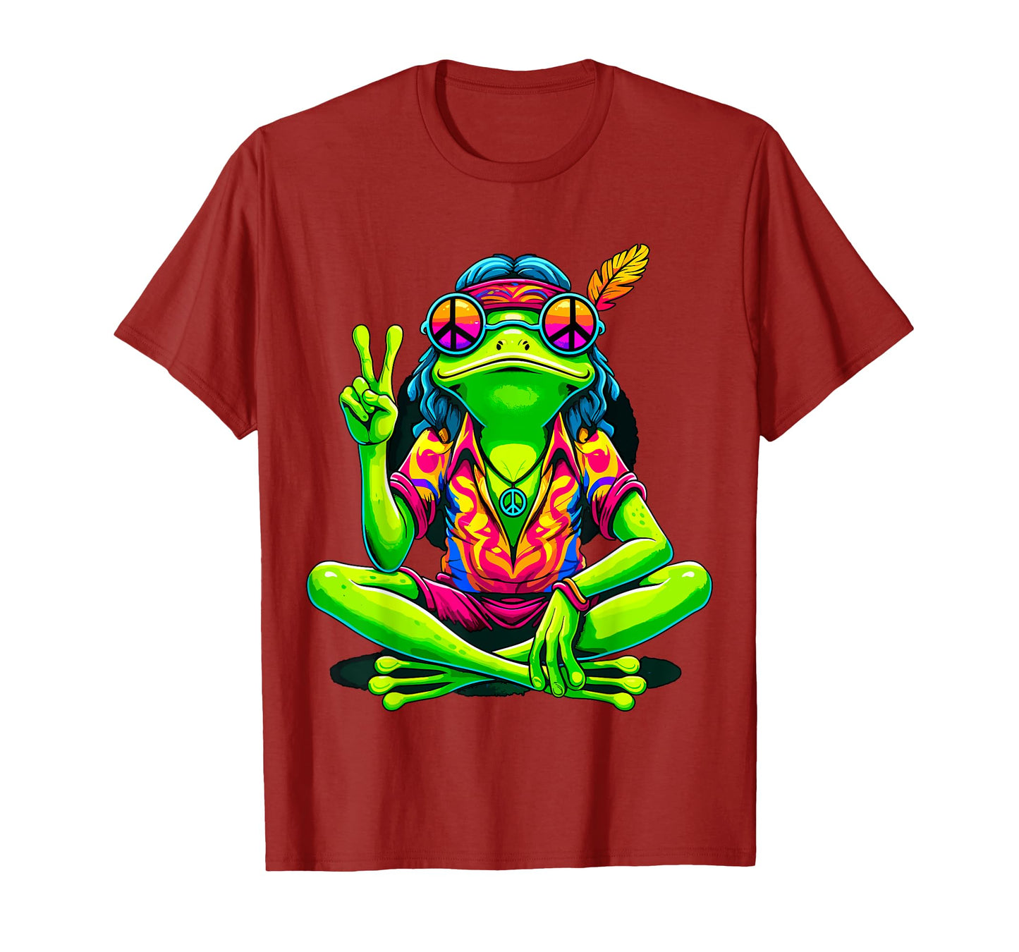 Hippie Frog Peace Sign T-Shirt