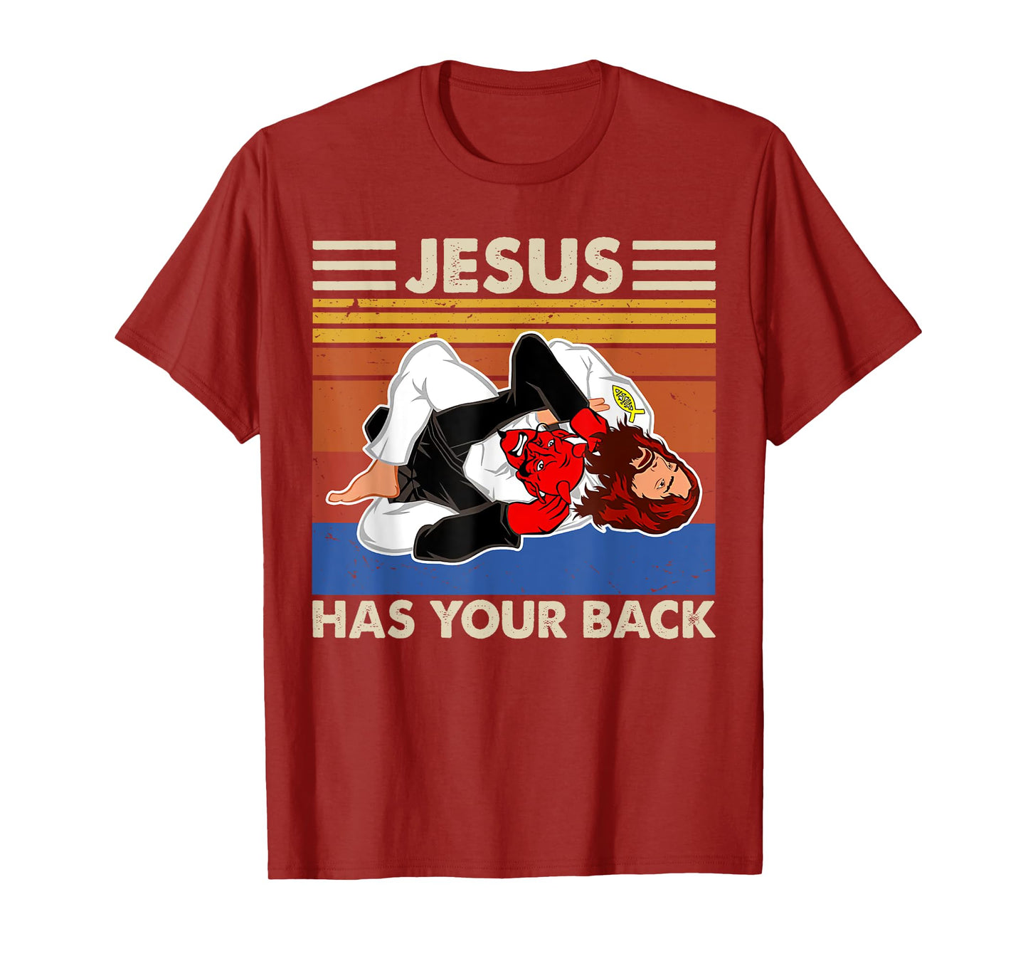 Jiu Jitsu shirts Jesus Has Your Back MMA Brazilian Jiujitsu T-Shirt
