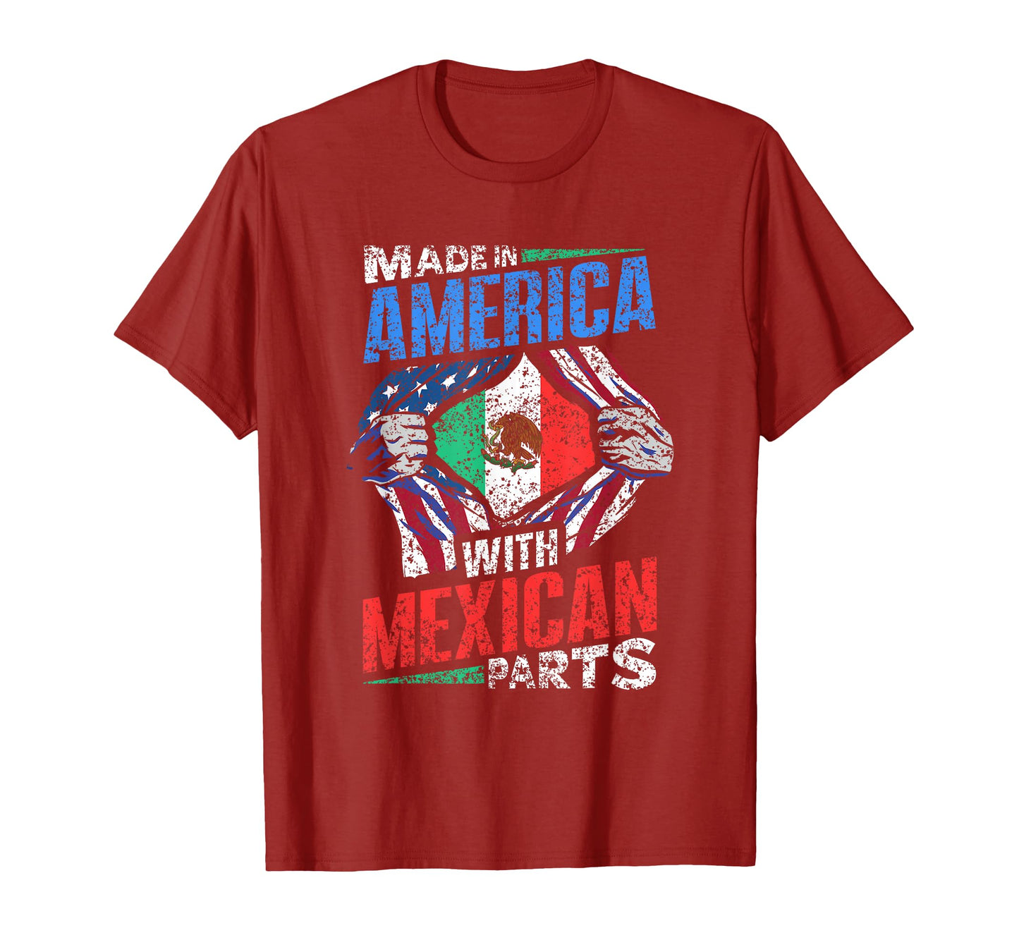 Made In America With Mexican Parts Country Lover Mexico Us T-Shirt