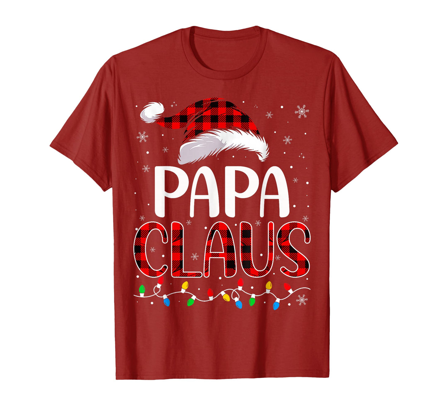 Papa claus christmas lights matching family xmas pajama T-Shirt