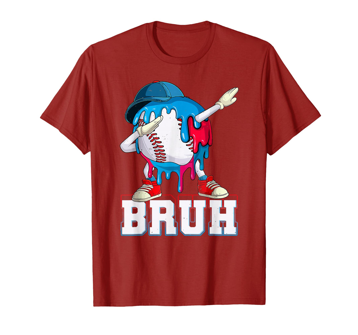 Dabbing Baseball Boys Bruh Ice Cream Drip Baseball Boys T-Shirt
