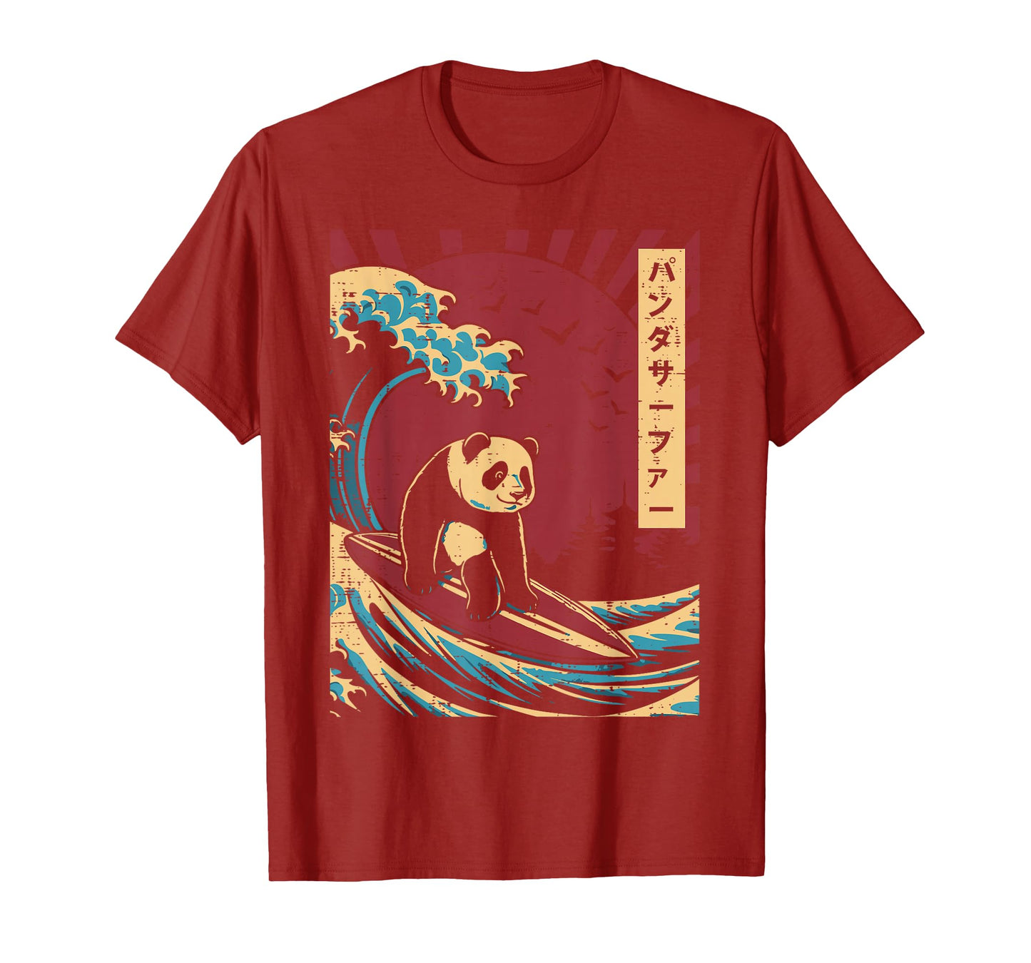 Great Wave Panda Surfing Meme Japanese Art Men Women Kids T-Shirt