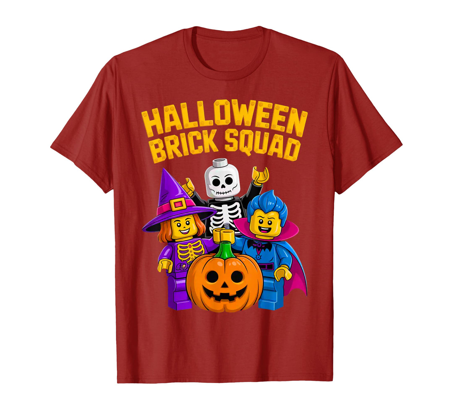 Halloween Brick Squad Costume Master Builder Blocks Building T-Shirt
