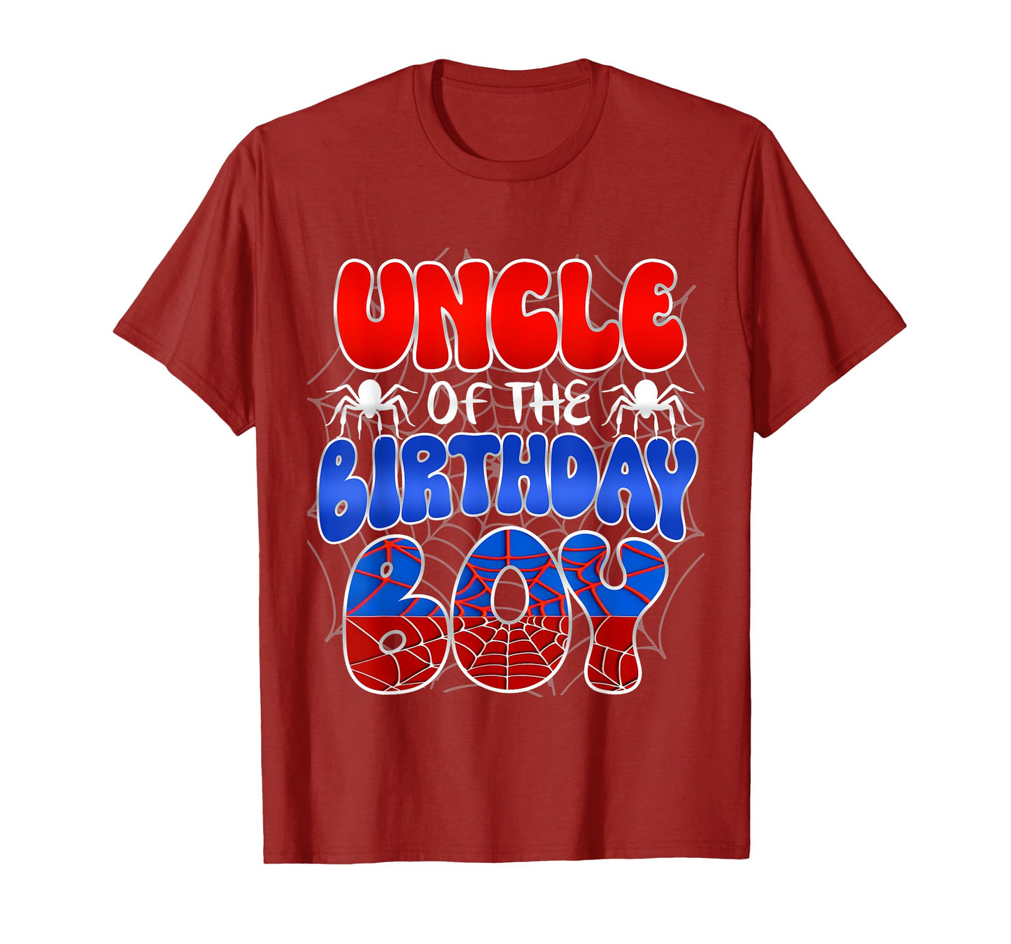 Uncle of the Birthday Boy Costume Spider Web Birthday Party T-Shirt