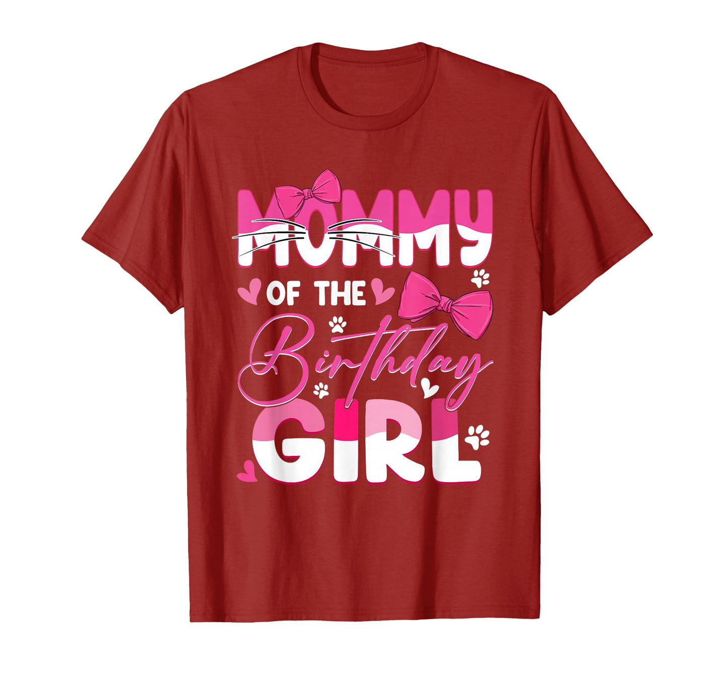 Mommy Of The Birthday Girl Cat Kitty Family Matching T-Shirt