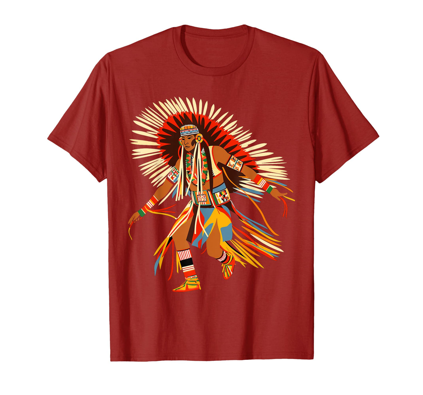 Powwow Dancer Native American Indian Traditional Art Style T-Shirt