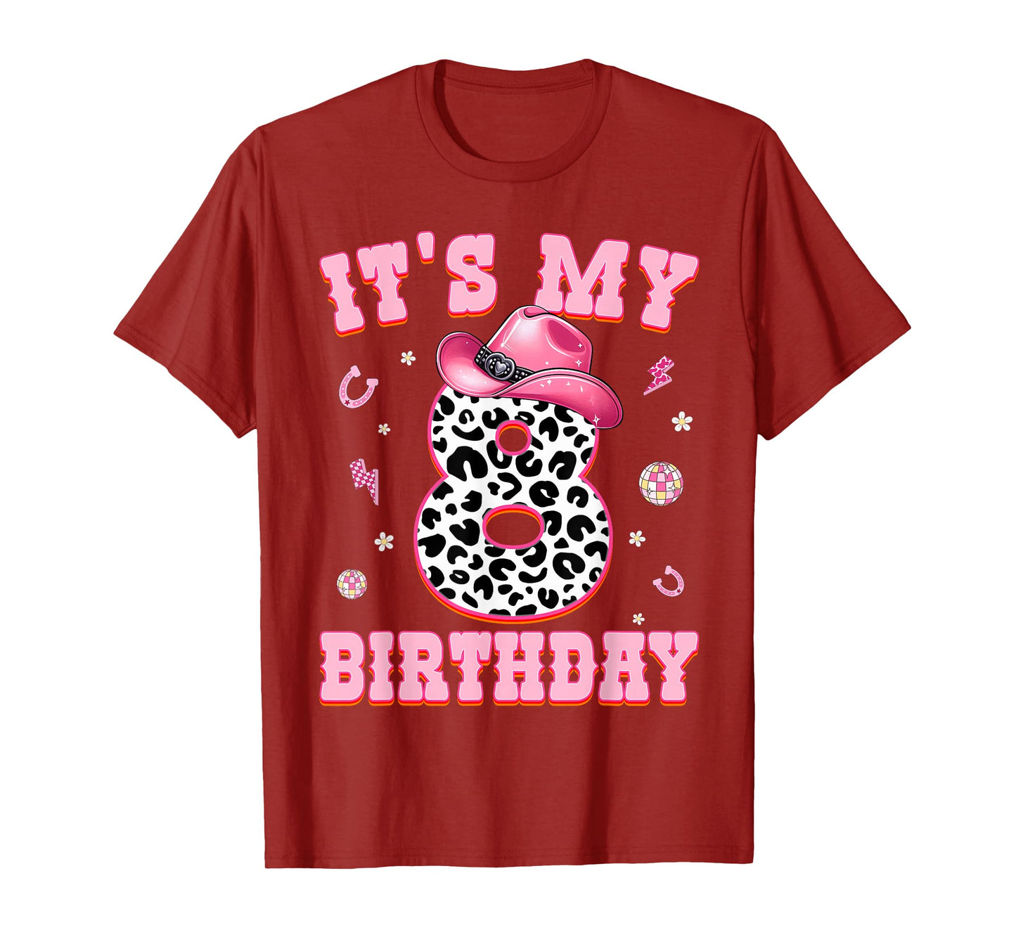 It's My 8th Birthday Western Cowgirl 8 Year Old Birthday T-Shirt