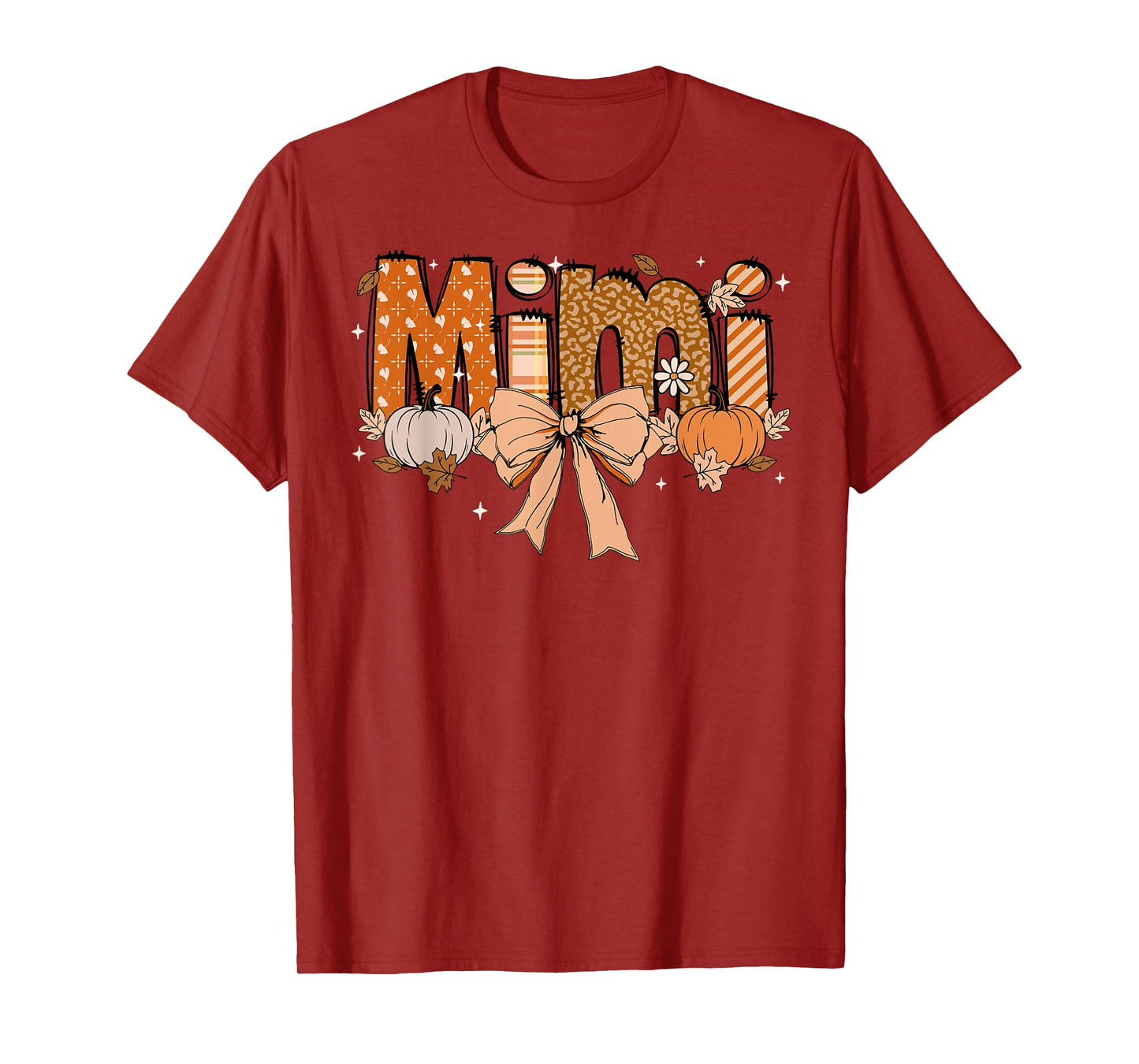 Mimi Pumpkin Fall Coquette Bow Thanksgiving Mom Women T-Shirt