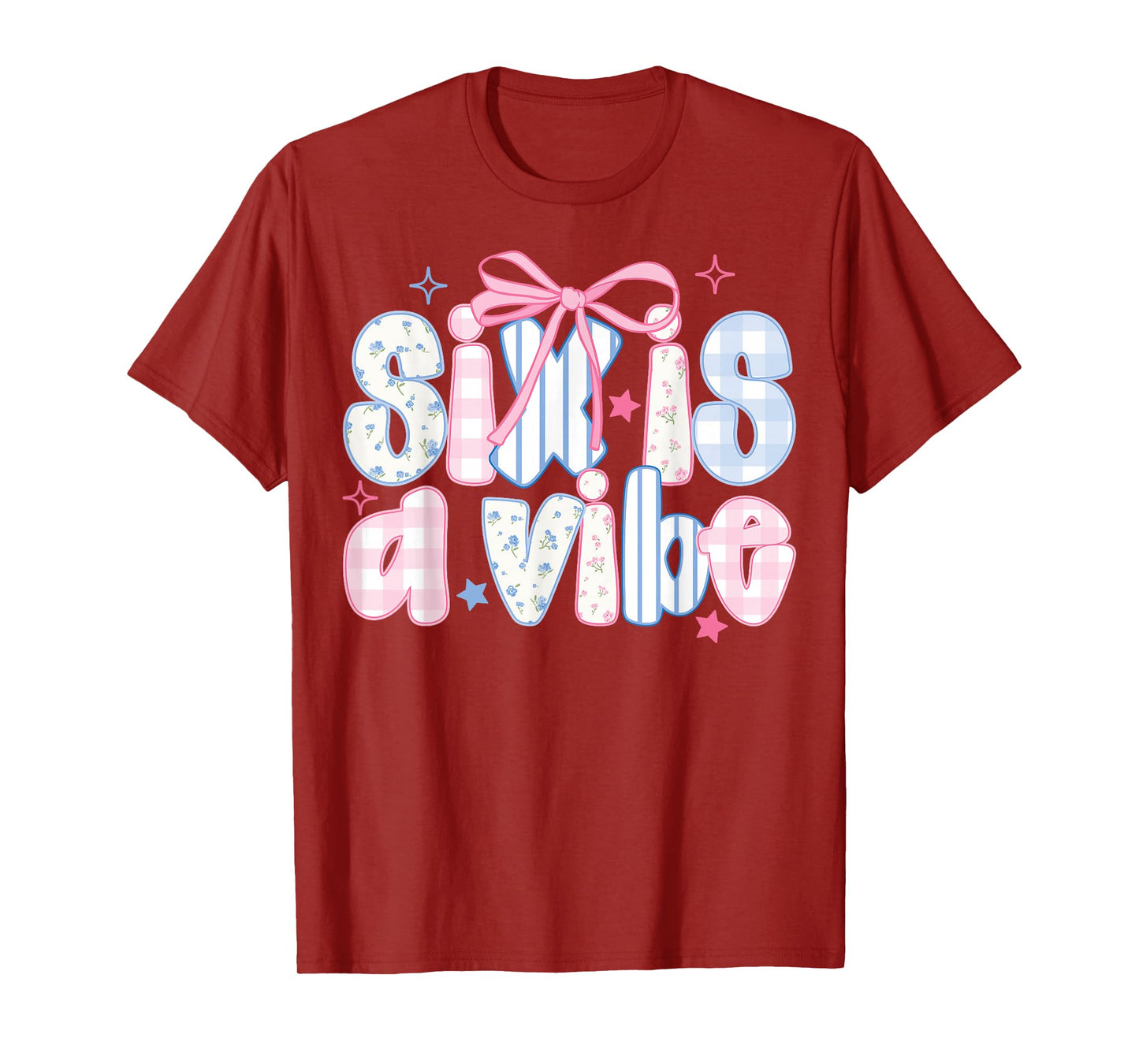 Six is A Vibe Coquette 6th Birthday 6 Years Old Girls T-Shirt
