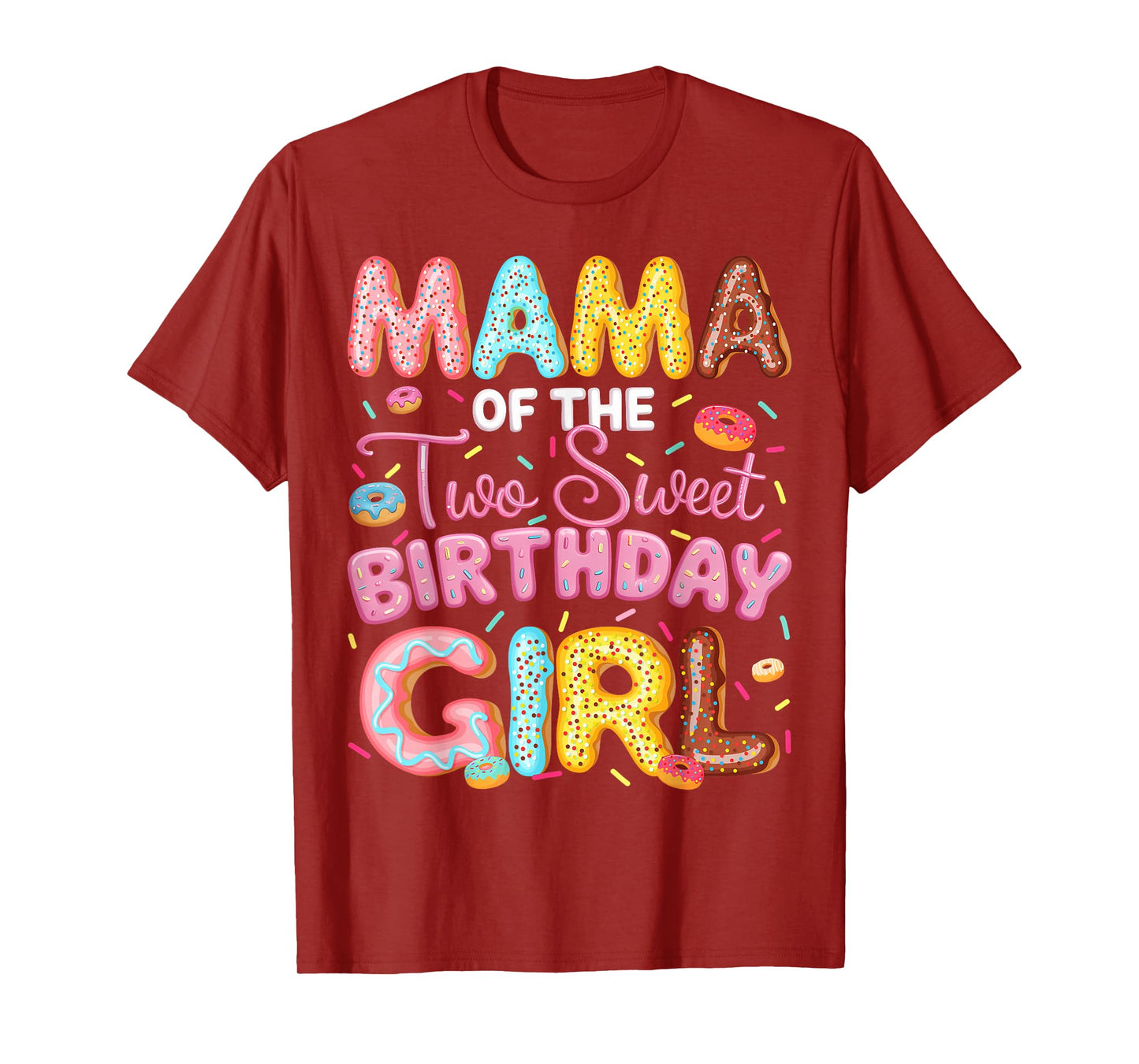 Mama Of The Two Sweet Birthday Girl Donut 2Nd Birthday T-Shirt