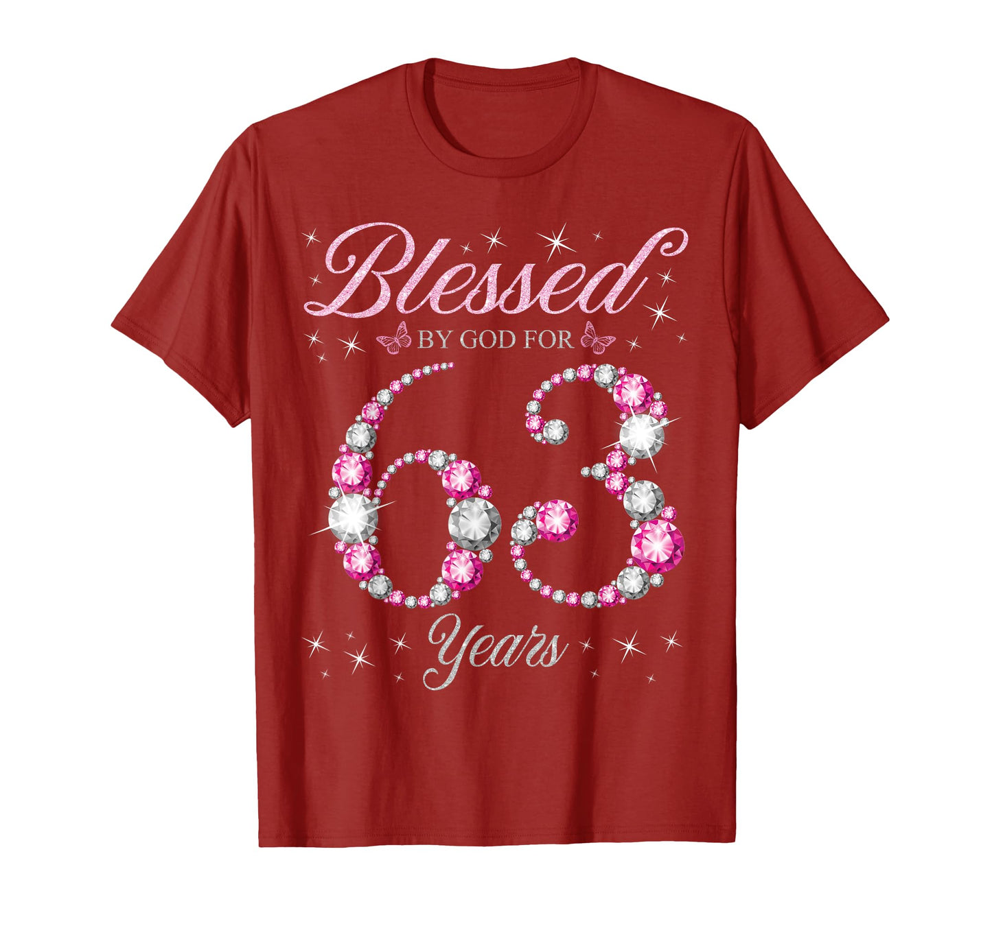 Blessed By God For 63 Years Old 63rd Birthday Party T-Shirt