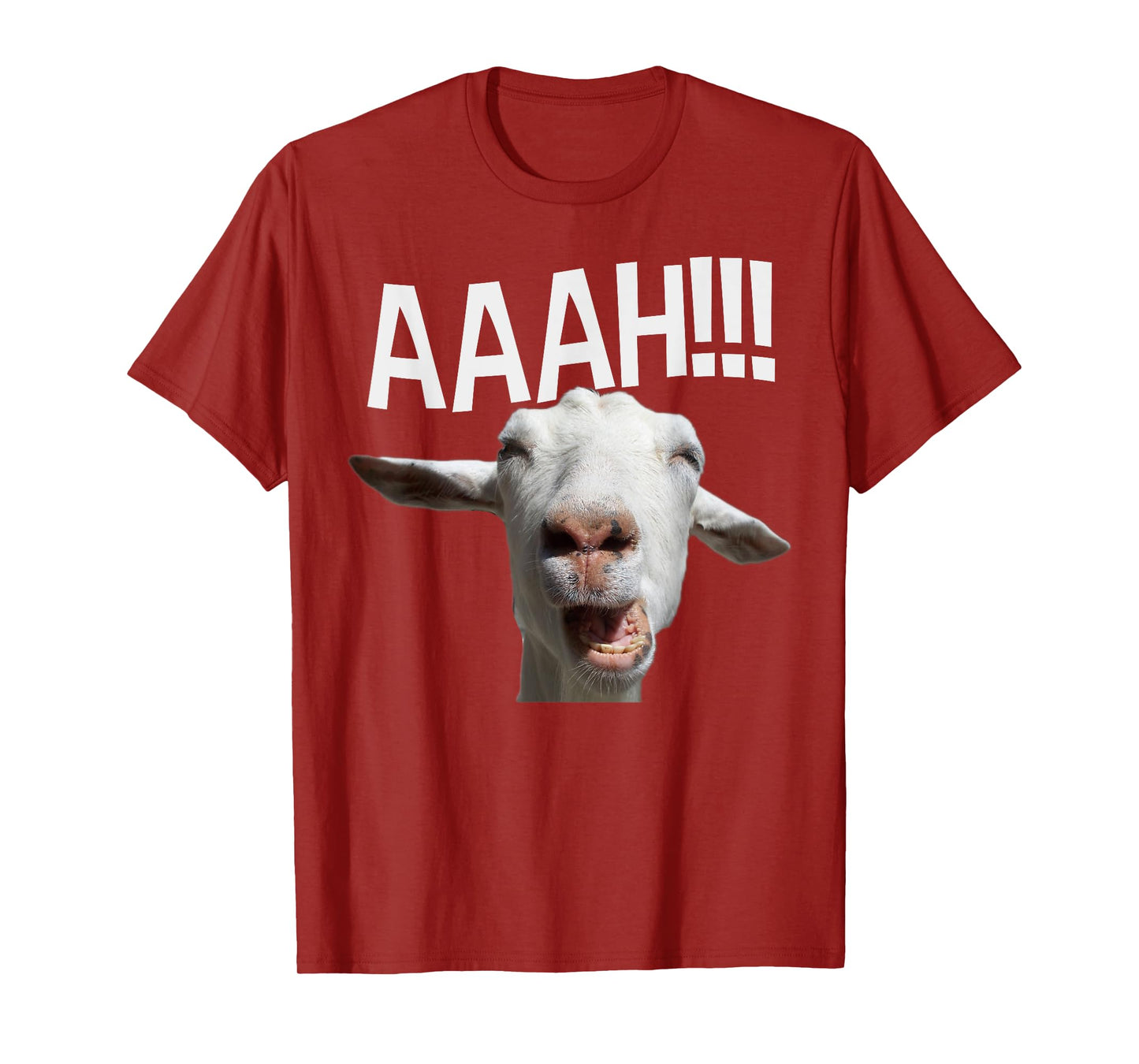Halloween Screaming Goat AAAH!!! Funny Crazy Goat Print T-Shirt