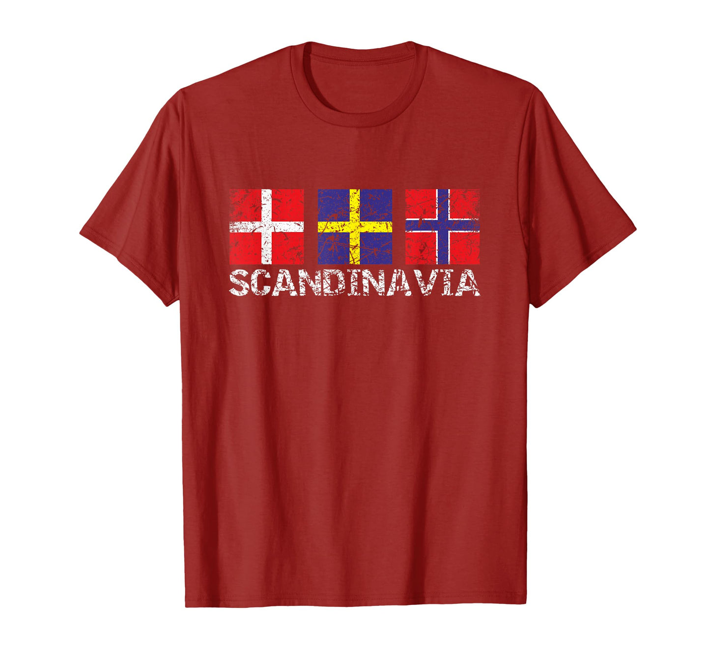 Scandinavian Flags Distressed Mens Womens Kids Scandinavia T-Shirt