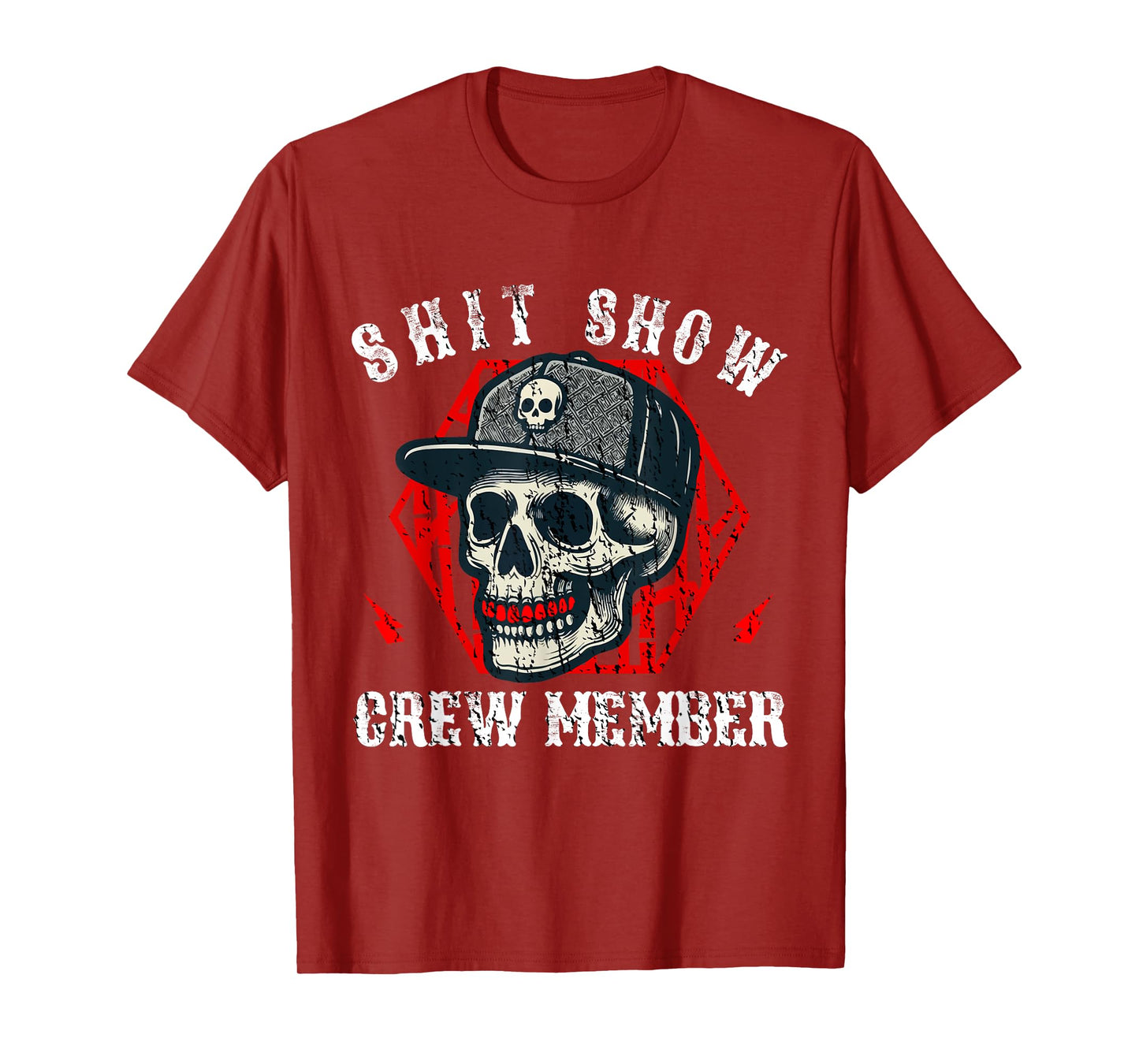 Shit Show Crew Member Skull Boss Manager Skeleton T-Shirt