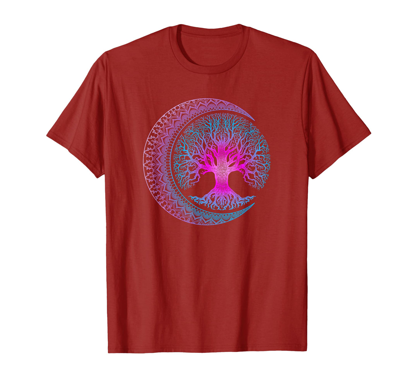 Tree of Life Cresent Moon Phases Mandala Yoga Gift T-Shirt