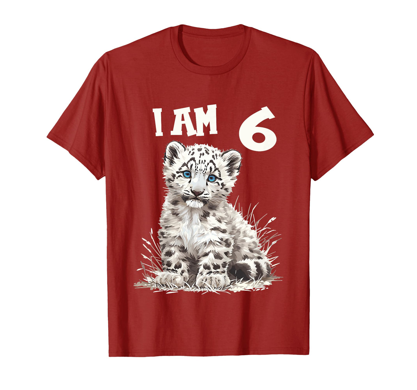 Kids 6 Years old 6 birthday Snow Leopards Boy girl Snow Leopard T-Shirt