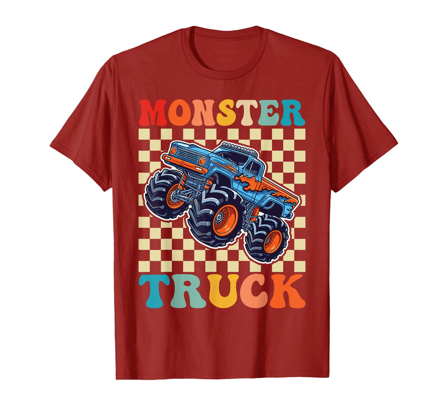 Monster Truck for Toddlers, Kids Monster Truck Retro Vintage T-Shirt