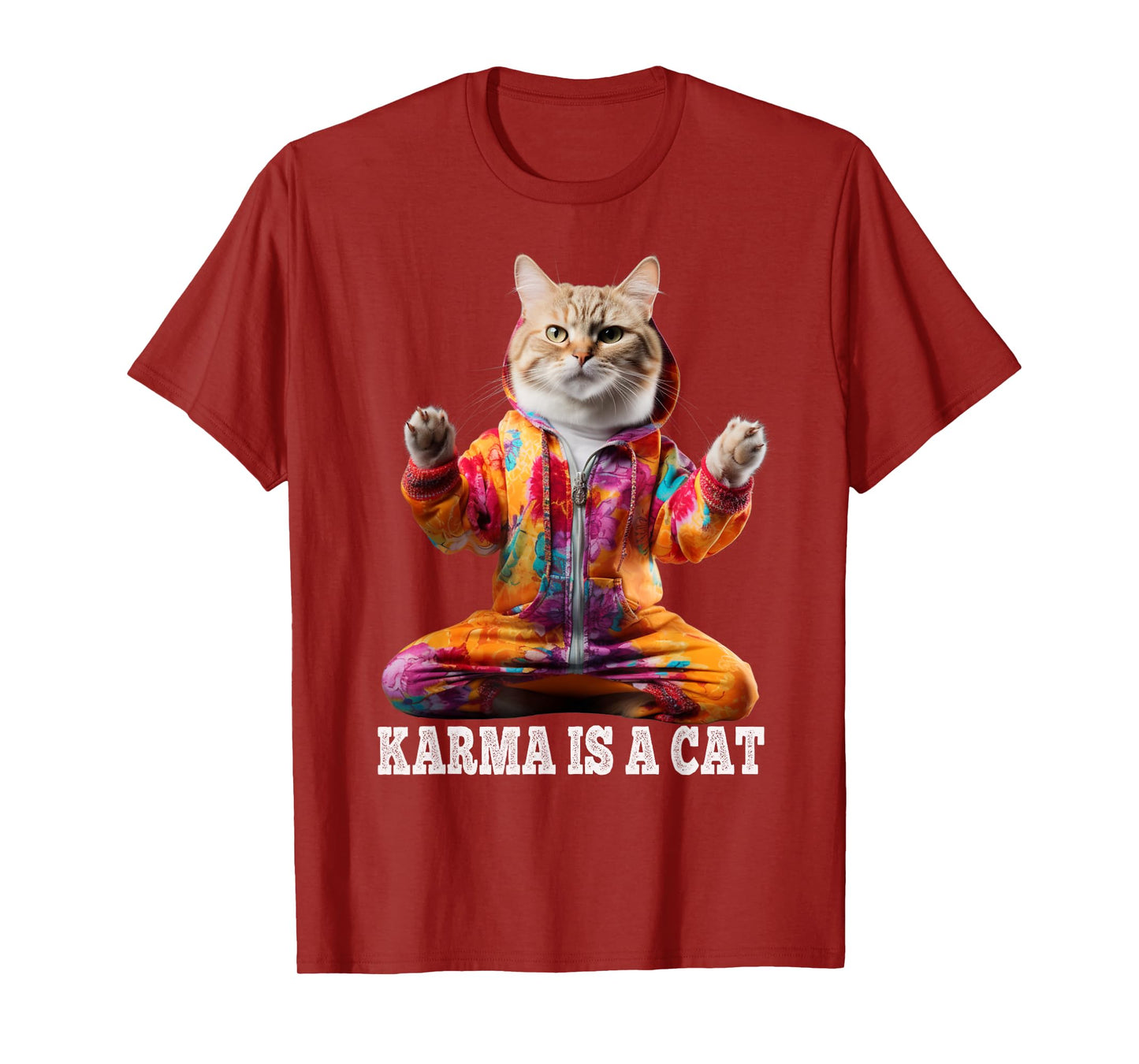 Cats , Karma is a cat, Yoga sports cat Men Women Kids T-Shirt