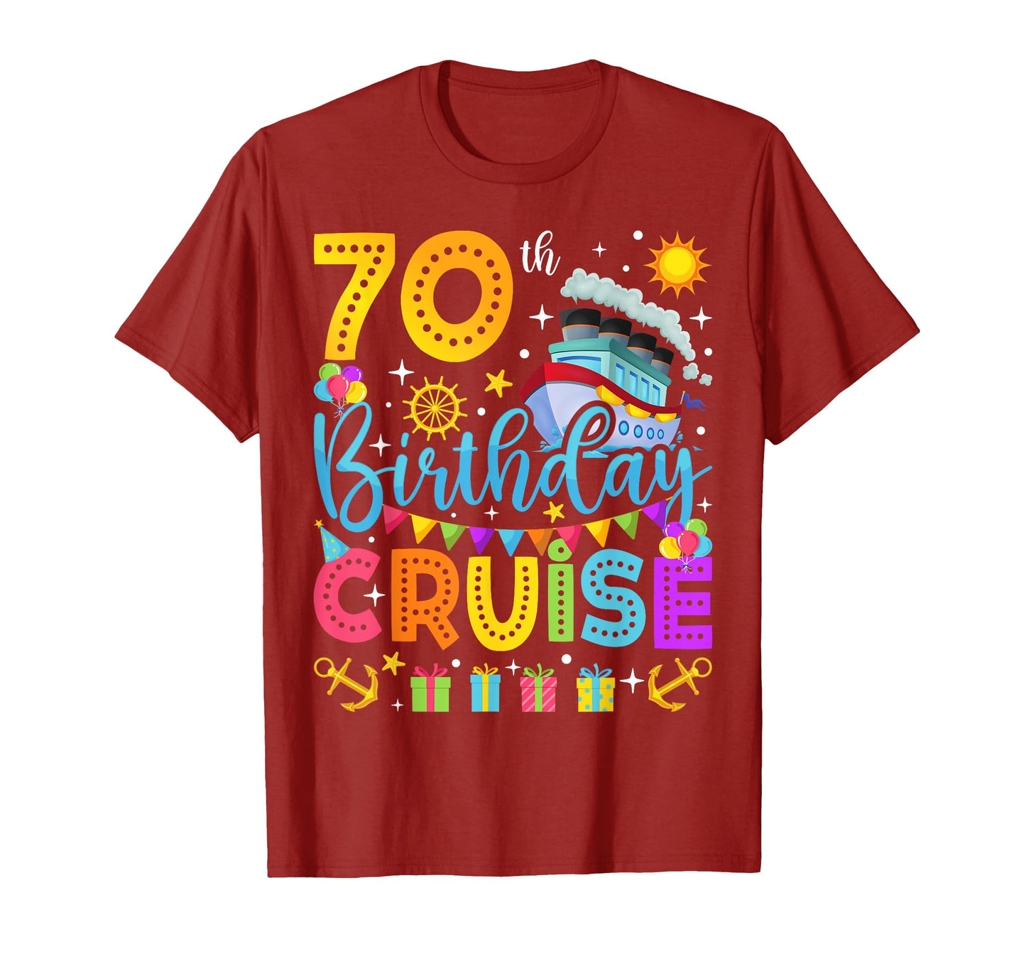 70th Birthday Cruise Cruising Lover 70 Years Old Bday Party T-Shirt