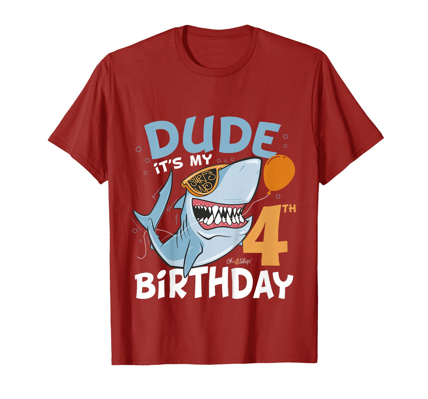 Kids Dude it's my 4th Birthday - 4th Shark Birthday Boy 4th T-Shirt