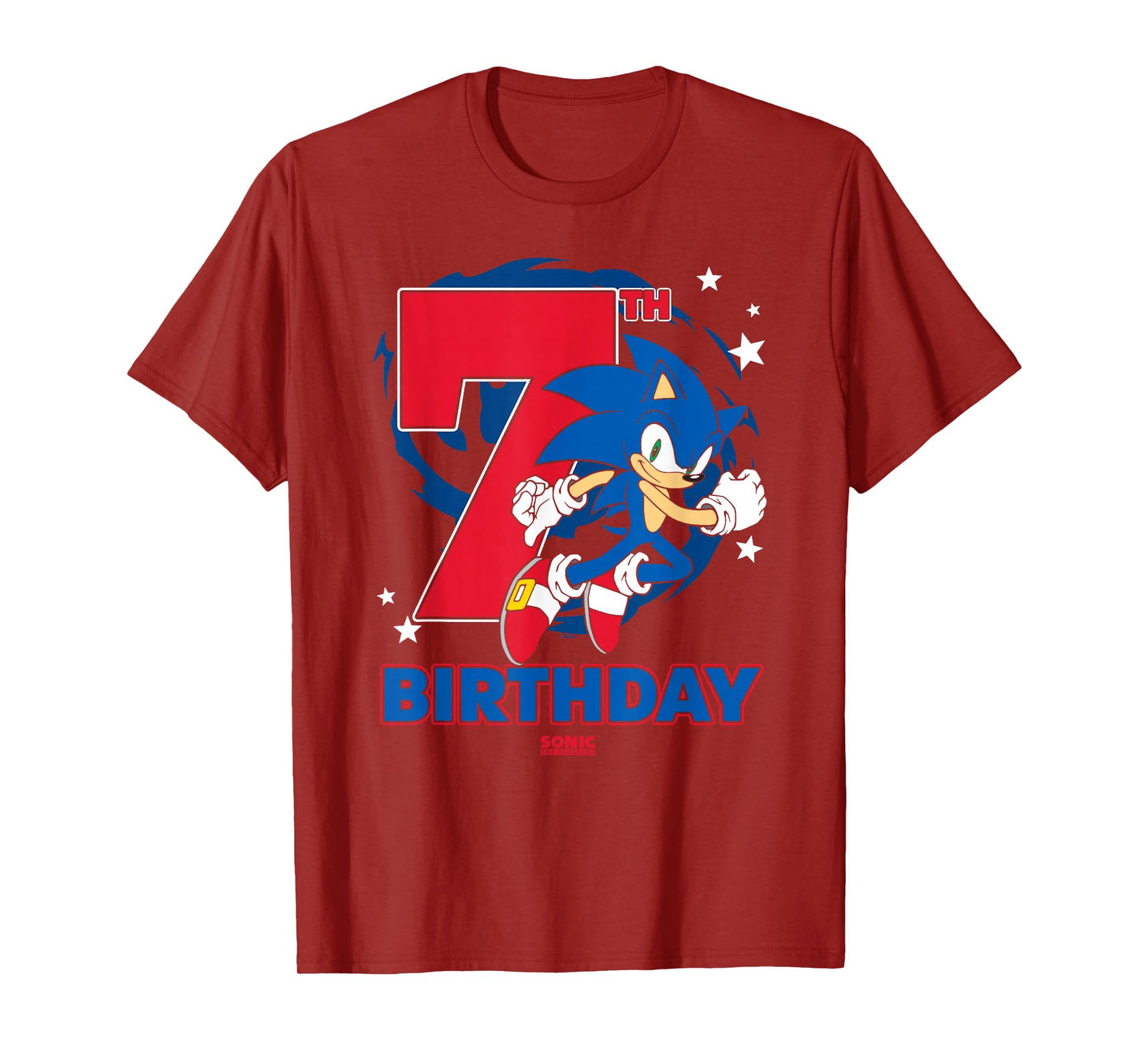 Sonic The Hedgehog Epic Sonic 7th Birthday Big Chest Logo T-Shirt