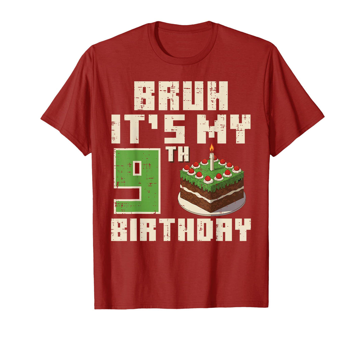 9th Birthday Pixel Gaming 9 Year Old Gamer Bday Boys Kids T-Shirt