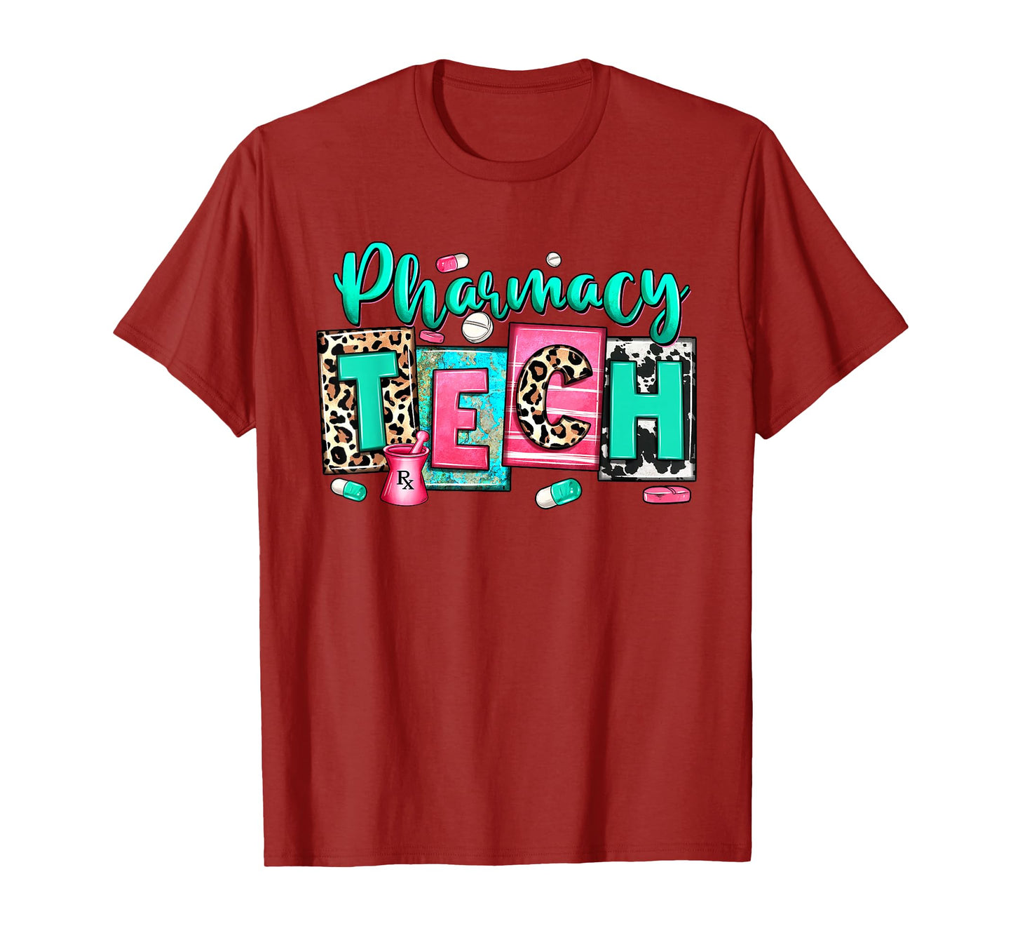 Women Pharmacy Tech Leopard Medical Pharmacy Technician Life T-Shirt