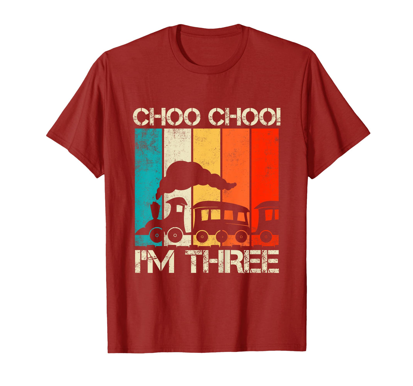 Kids Choo Choo Im Three Locomotive Train Boy 3rd Birthday Trains T-Shirt
