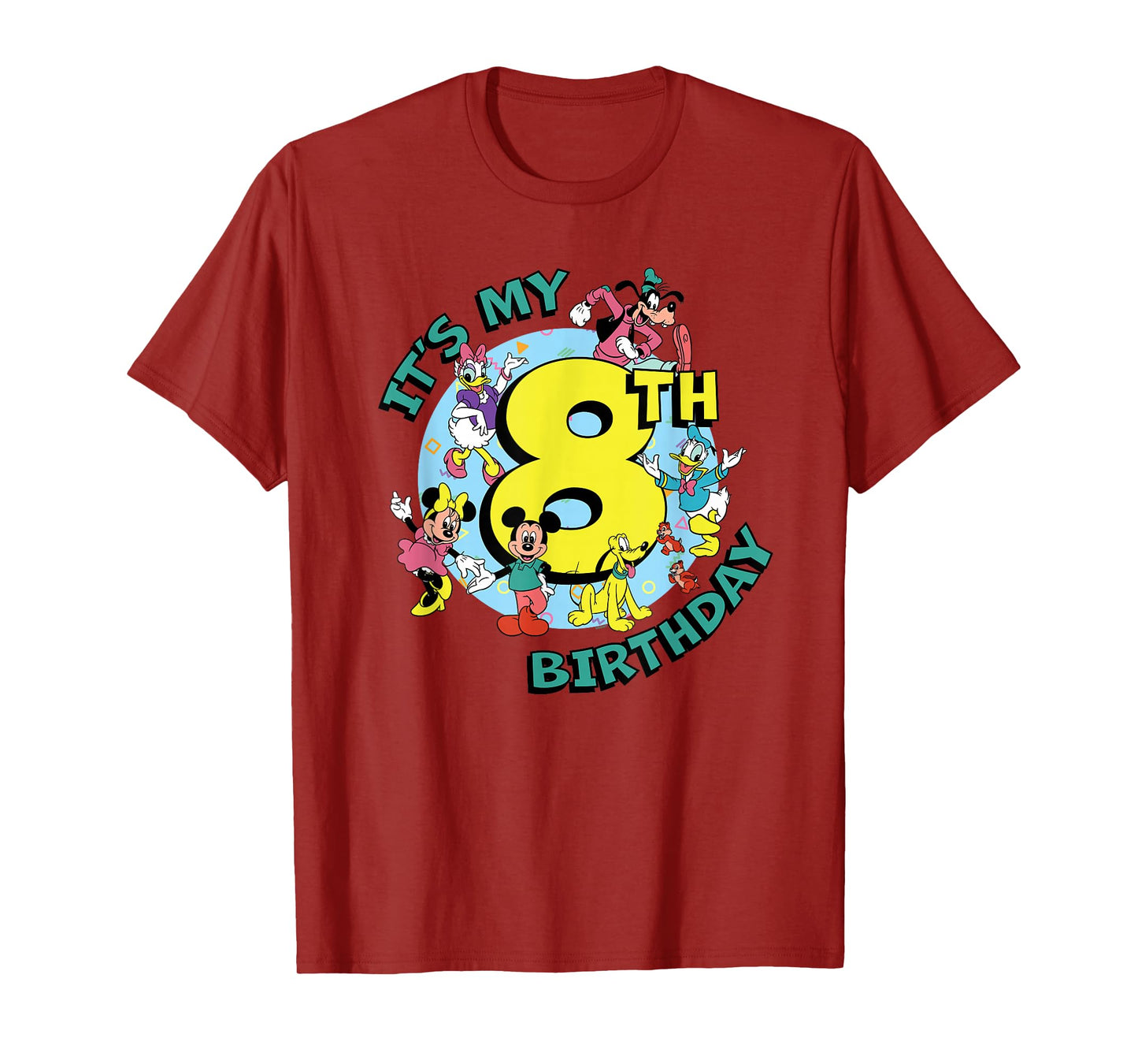 Disney Mickey and Friends It's My Eighth 8th Birthday T-Shirt