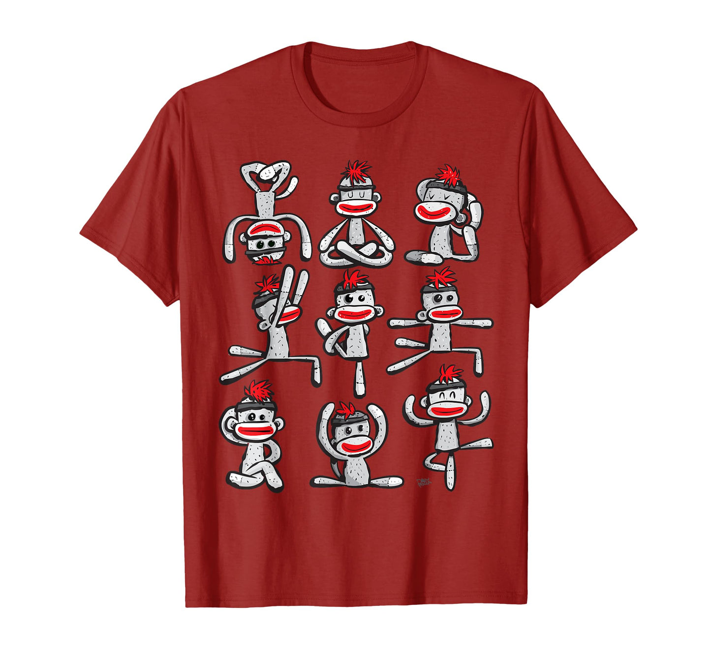 Yoga Pose Womens Asana Sock Monkey Cute Wellness T-Shirt