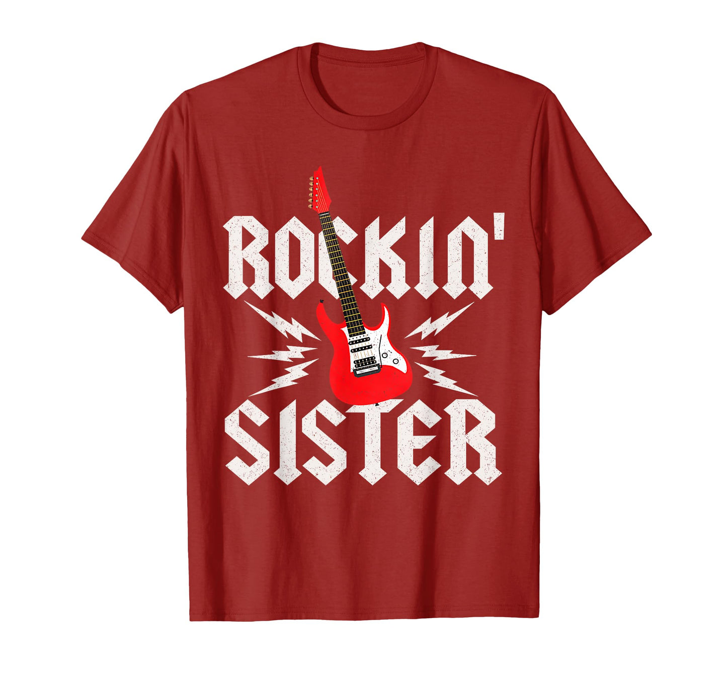 Sister Rockin One Birthday Family Matching Rock Guitar T-Shirt